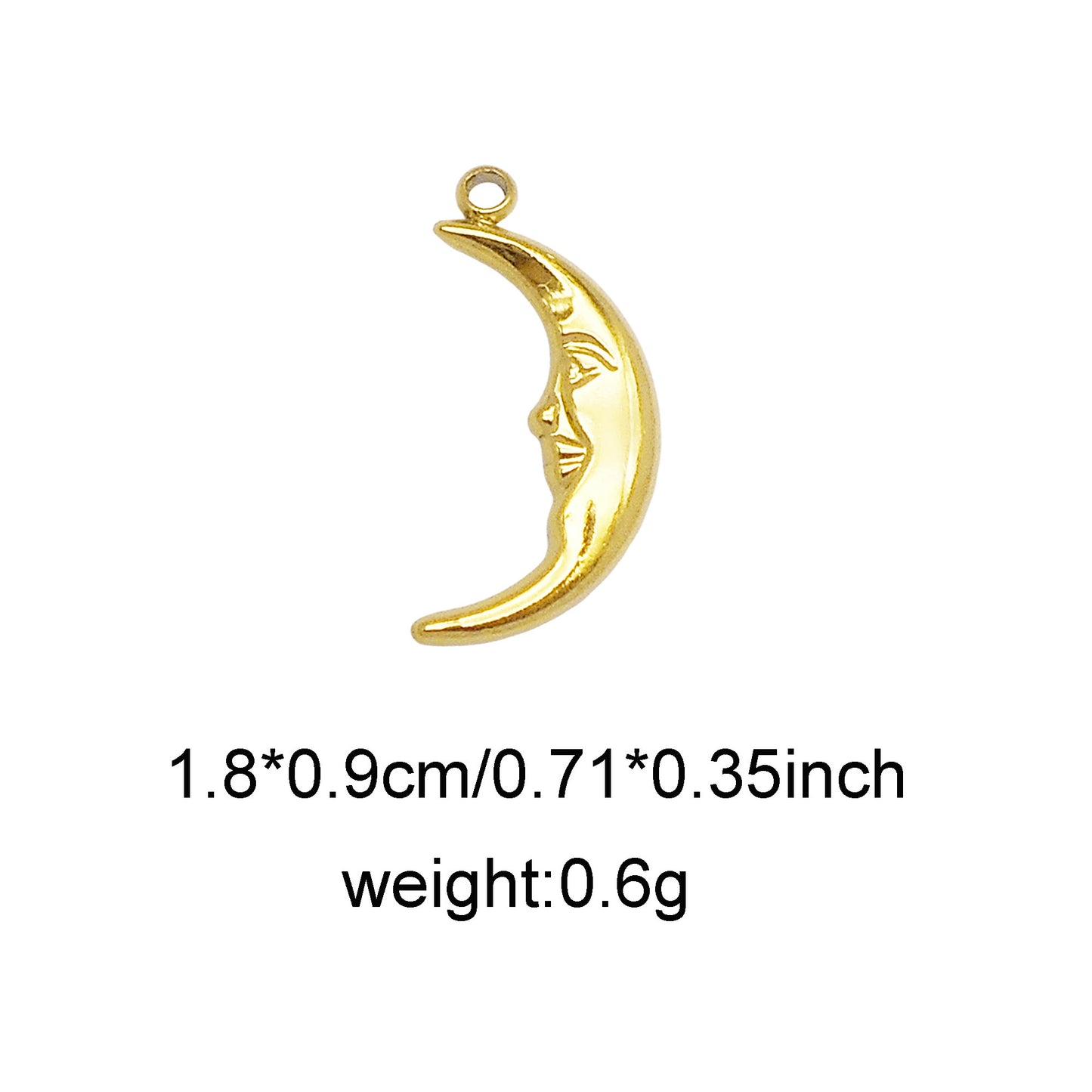 1 Piece Chic Gold Tone Star Charms Stainless Steel Sun Moon Pendants for Necklace Bracelet Earring Making DIY Jewelry Craft Decor