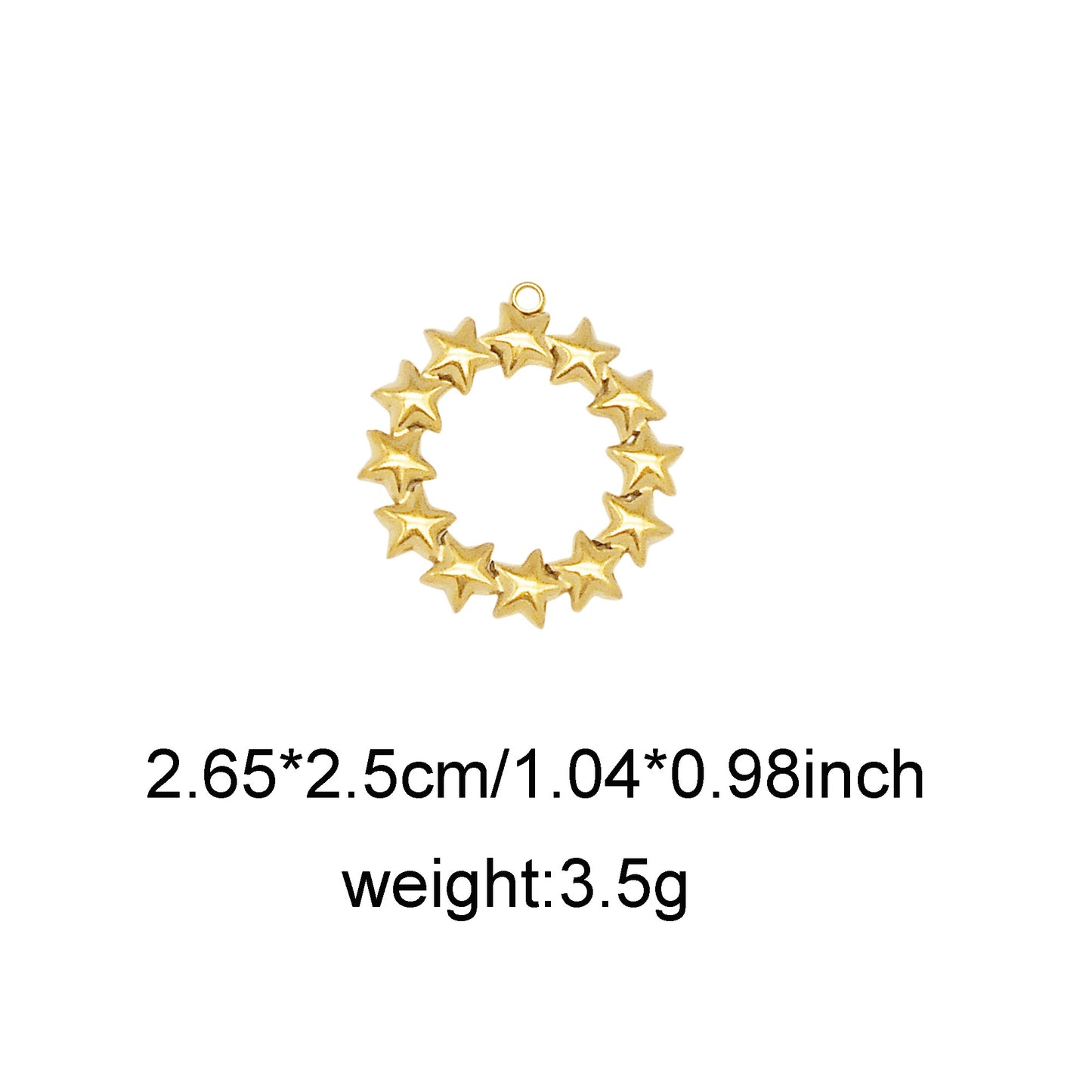 1 Piece Chic Gold Tone Star Charms Stainless Steel Sun Moon Pendants for Necklace Bracelet Earring Making DIY Jewelry Craft Decor