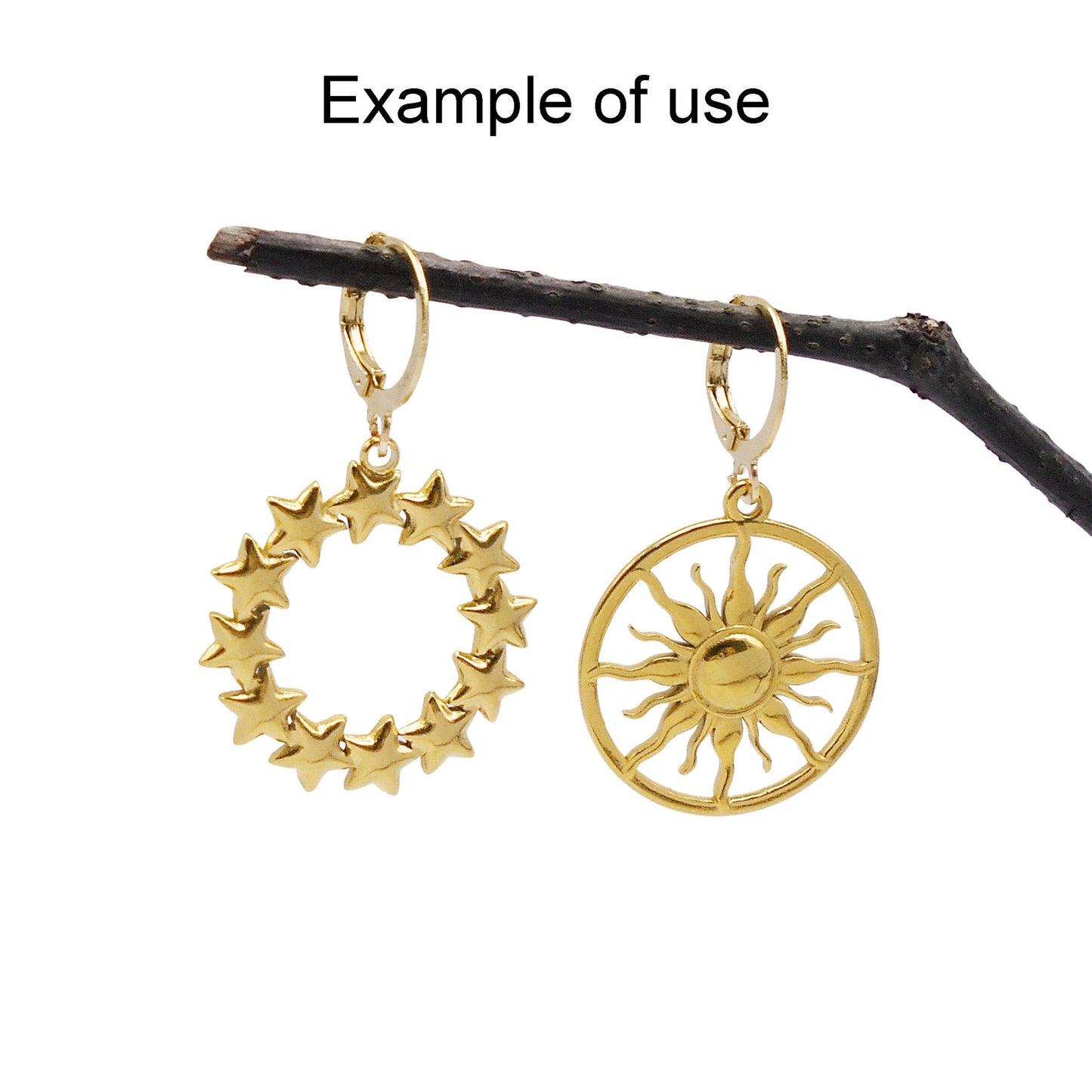 1 Piece Chic Gold Tone Star Charms Stainless Steel Sun Moon Pendants for Necklace Bracelet Earring Making DIY Jewelry Craft Decor