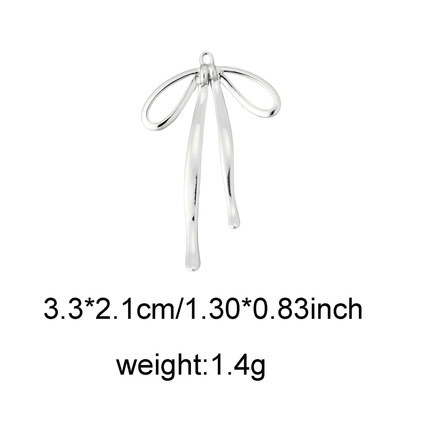 1 Piece 33x21mm Quality Plated Gold & Silver Color Bow Charms Brass Bowknot Pendants for Earring Necklace Bracelet Making DIY Jewelry Accessories