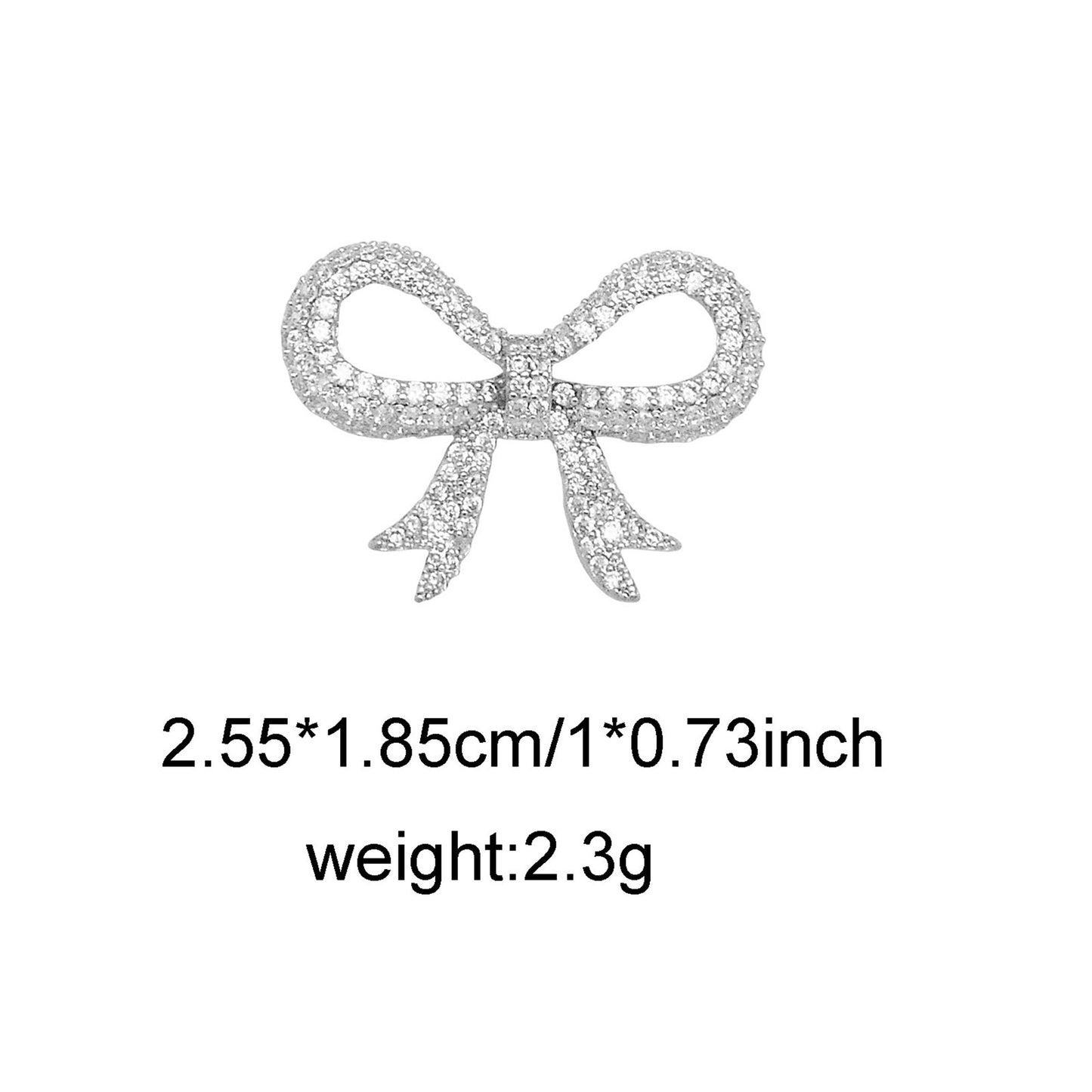 1 Piece Gold & Silver Color Bow Charms with Zircon Rhinestones Crystal Embellished Bowknot Pendant Connector Copper for Jewelry Bracelet Earring Necklace Making 25.5*18.5mm