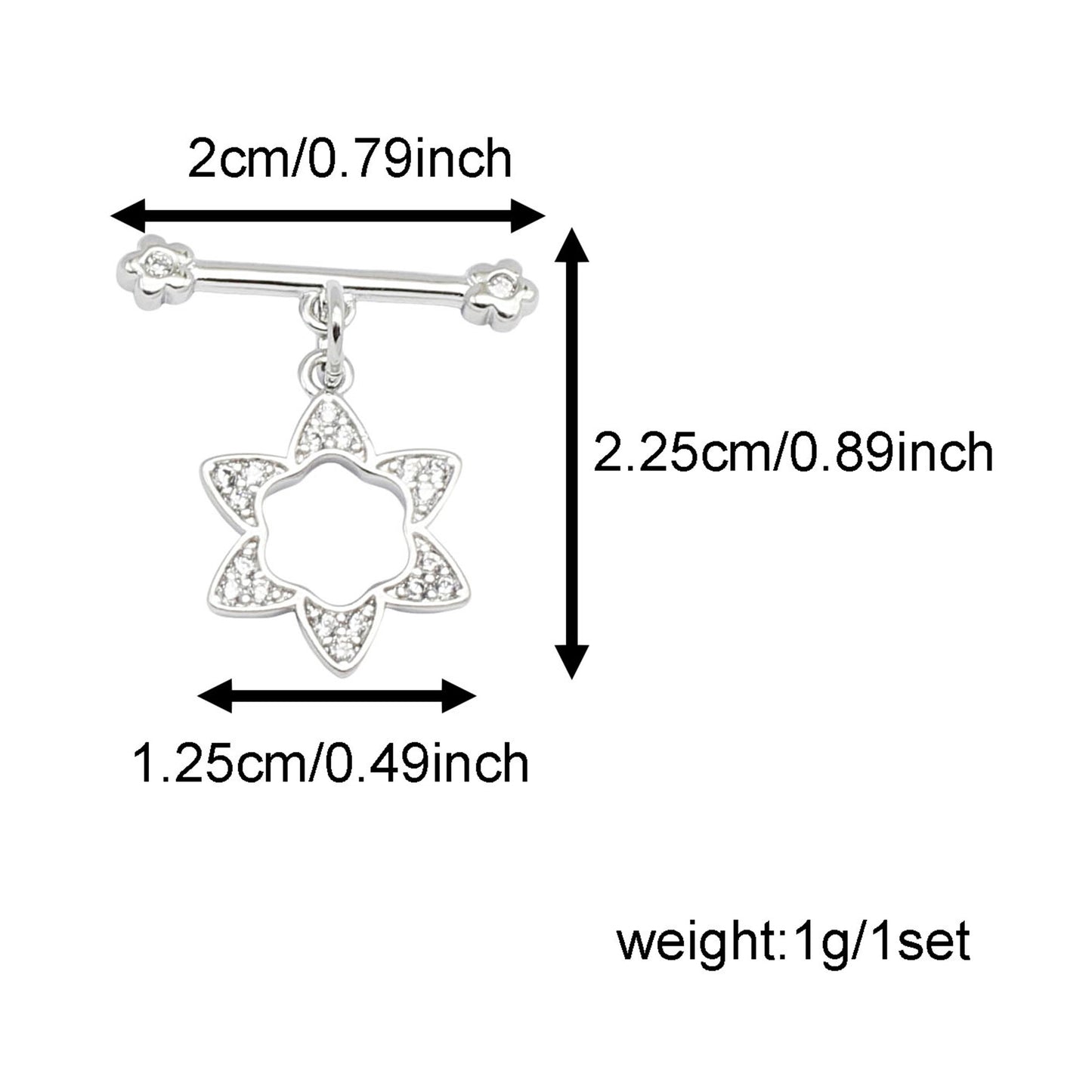 1 Piece 22.5*12.5mm Silver Color Copper OT Clasp Crystal Rhinestones Embellished Flower Shaped Jewelry Connectors for Necklace Earring Bracelet Making DIY Crafts Accessories