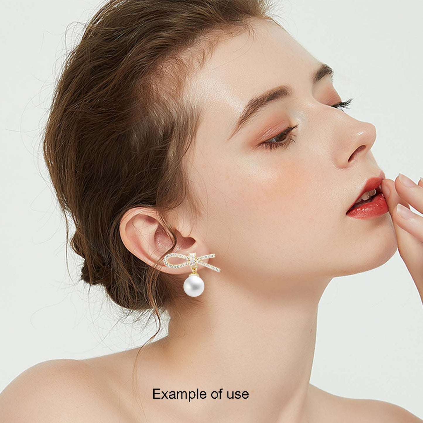 1 Pair 22*12mm Gold Color Bow Stud Earrings with Rhinestones Crystal Bowknot Ear Post Hypoallergenic Earring Piercing Jewelry for Women