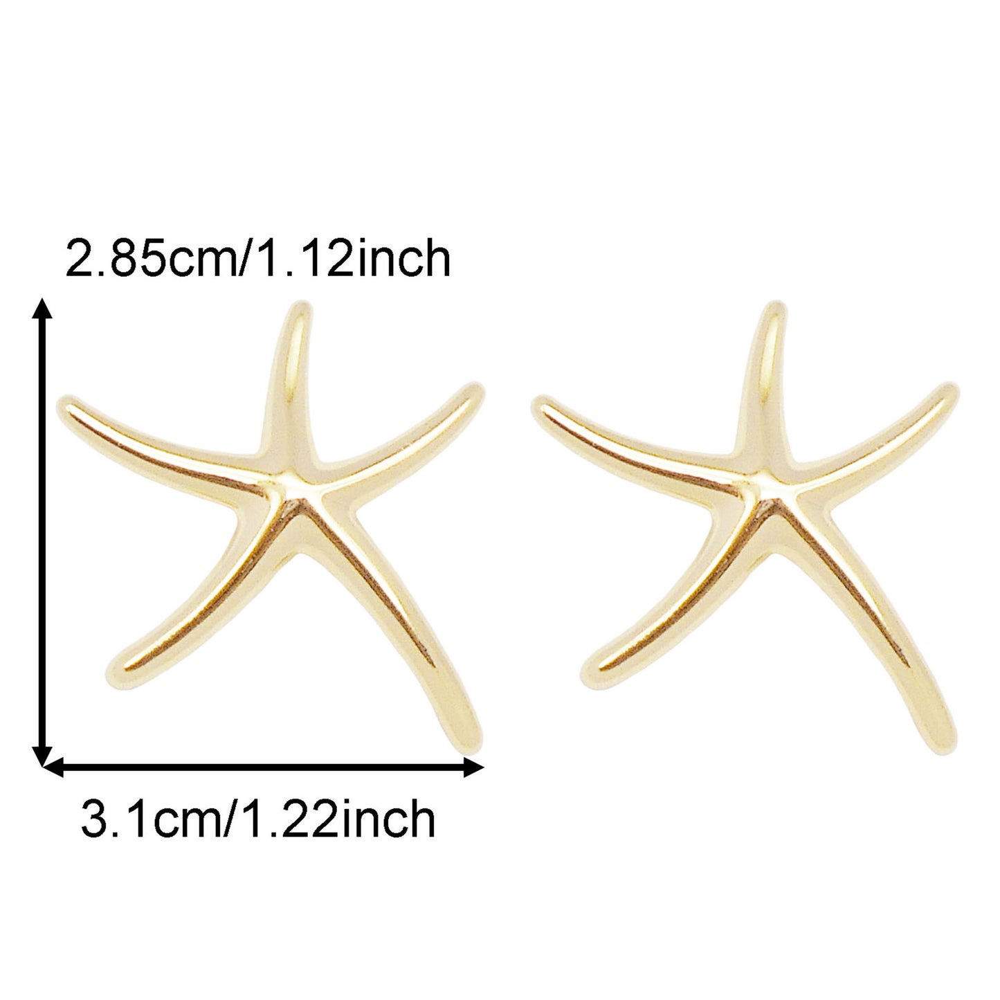 1 Piece 28.5*31mm Quality Plated Gold Tone Copper Sea Star Charms Matte Starfish Pendants for Necklace Bracelet Earring Making DIY Jewelry Crafts Decor