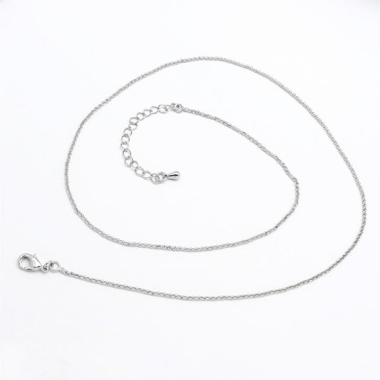 1 Piece 46cm Quality Plated Gold&Silver Color Copper Interlocking Ring Necklace Chain with 6cm Extension Chain for Jewelry Making