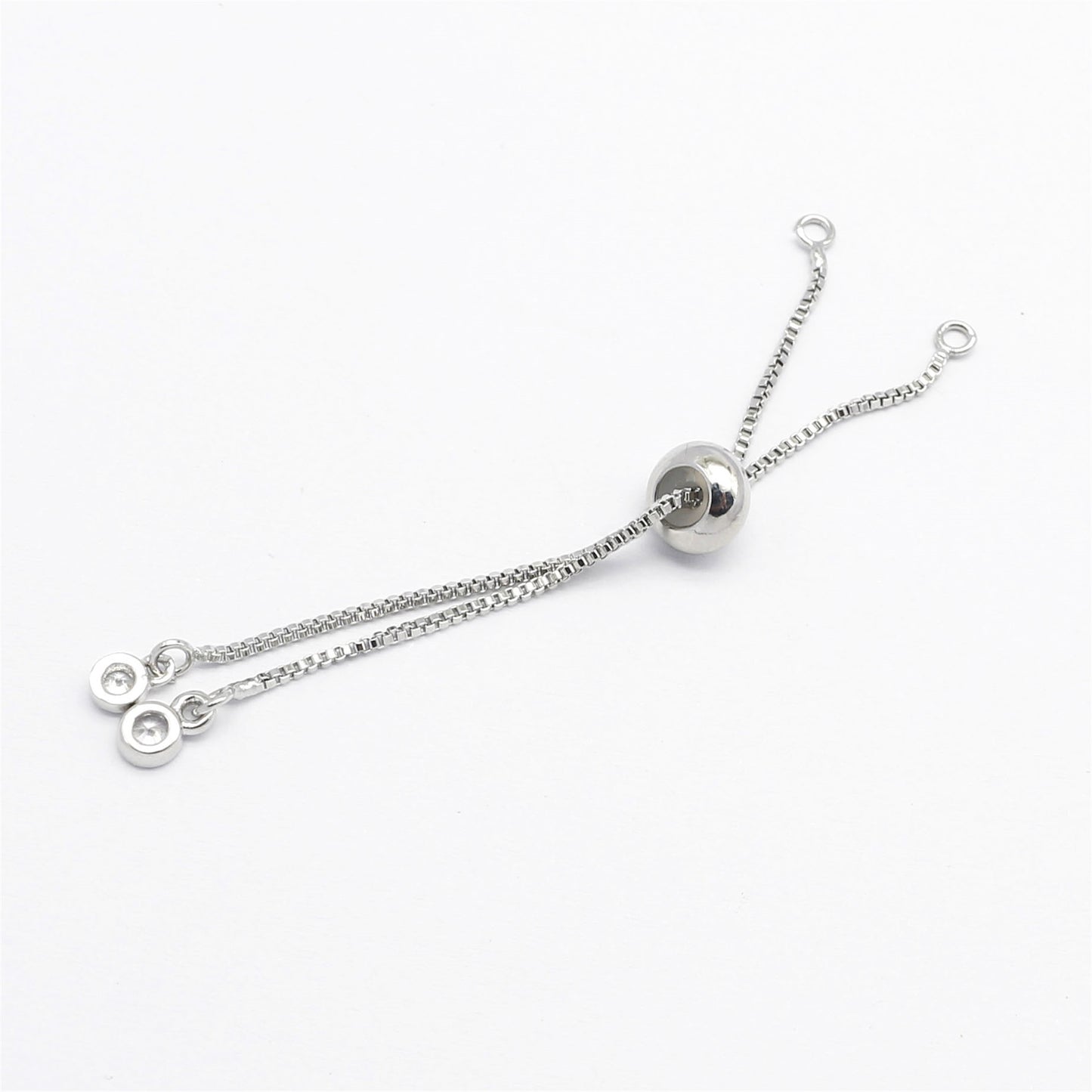 1 Piece 70mm Silver Color Jewelry Chain with Silicone Beads Copper Adjustable Extension Chains for Necklace Bracelet Accessories