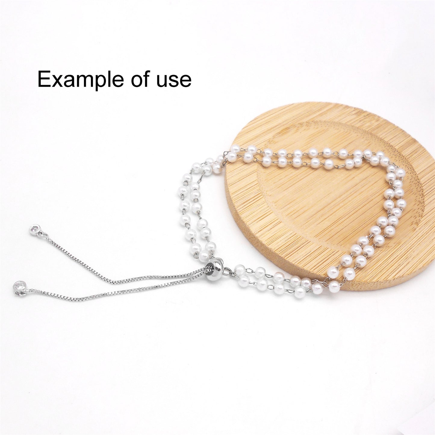 1 Piece 70mm Silver Color Jewelry Chain with Silicone Beads Copper Adjustable Extension Chains for Necklace Bracelet Accessories