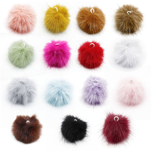 1 Piece Fluffy Ball Dangles Faux Rabbit Fur Pom pom Pendant Charms for Bags Hats Keychains Phone Cases Decor 4/5/6/7/8/9cm