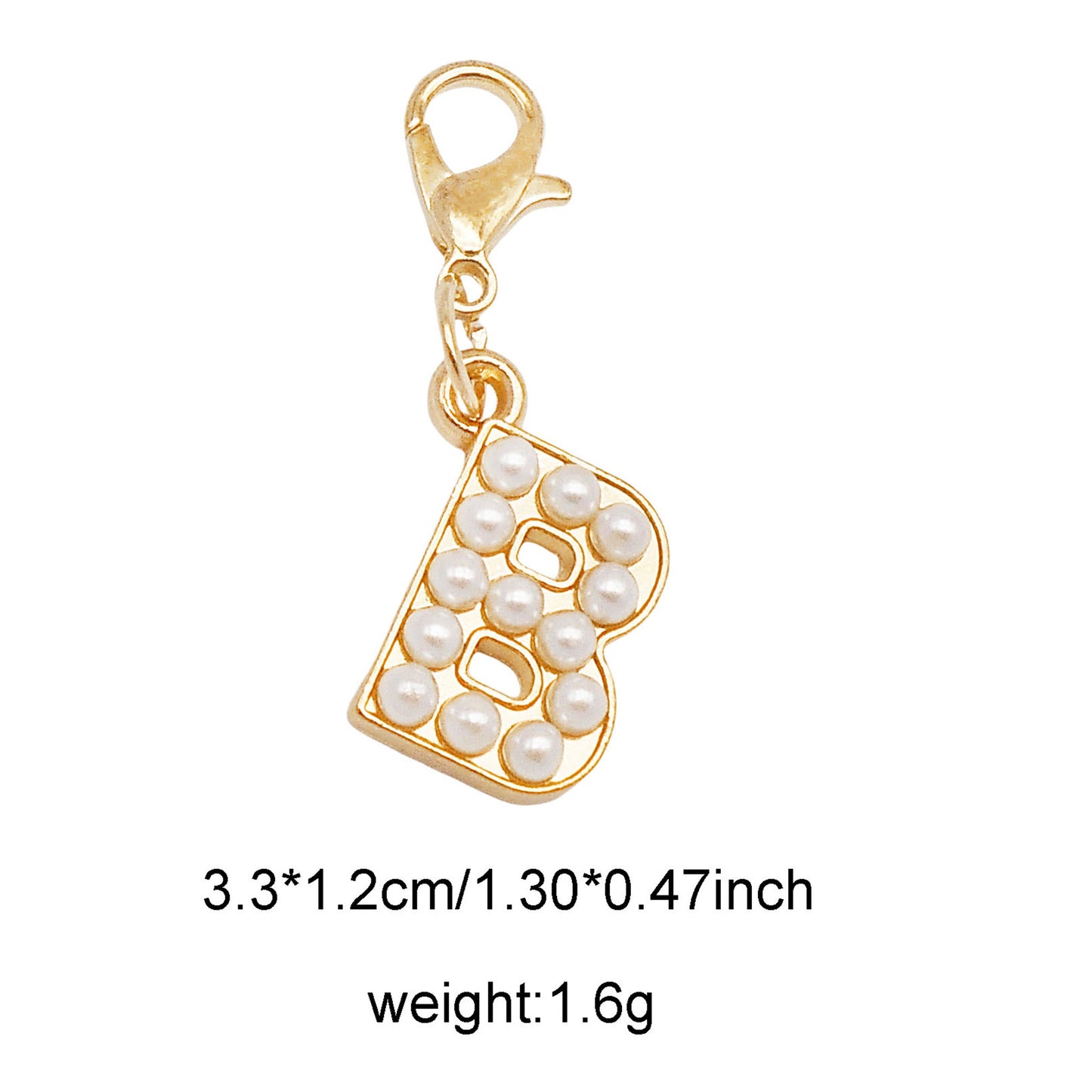 1/26pcs Alphabet A-Z Letters Charms Faux Pearl Embellished Alloy Pendants for Jewelry Making Accessories Ladies Bags Clothes Shoes DIY Crafts Decor