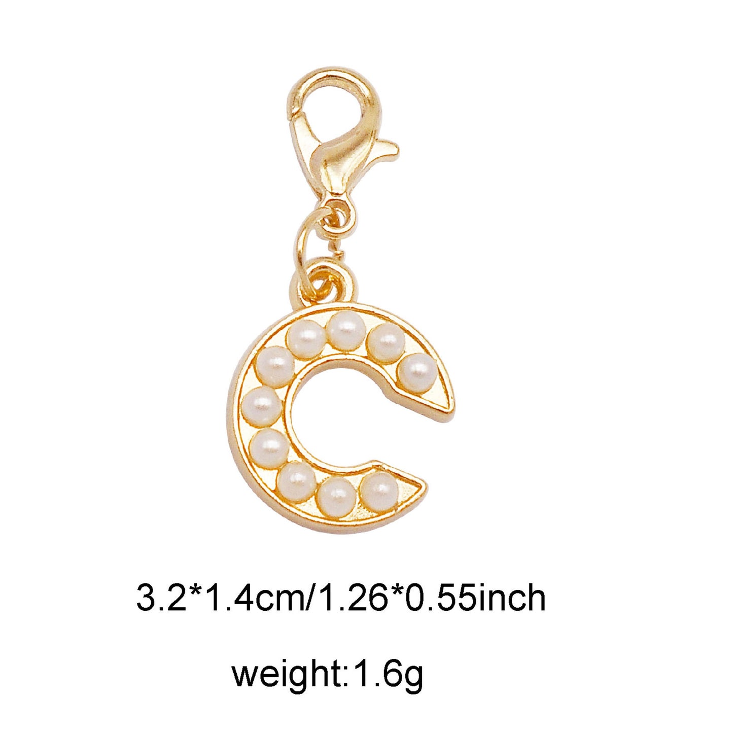 1/26pcs Alphabet A-Z Letters Charms Faux Pearl Embellished Alloy Pendants for Jewelry Making Accessories Ladies Bags Clothes Shoes DIY Crafts Decor