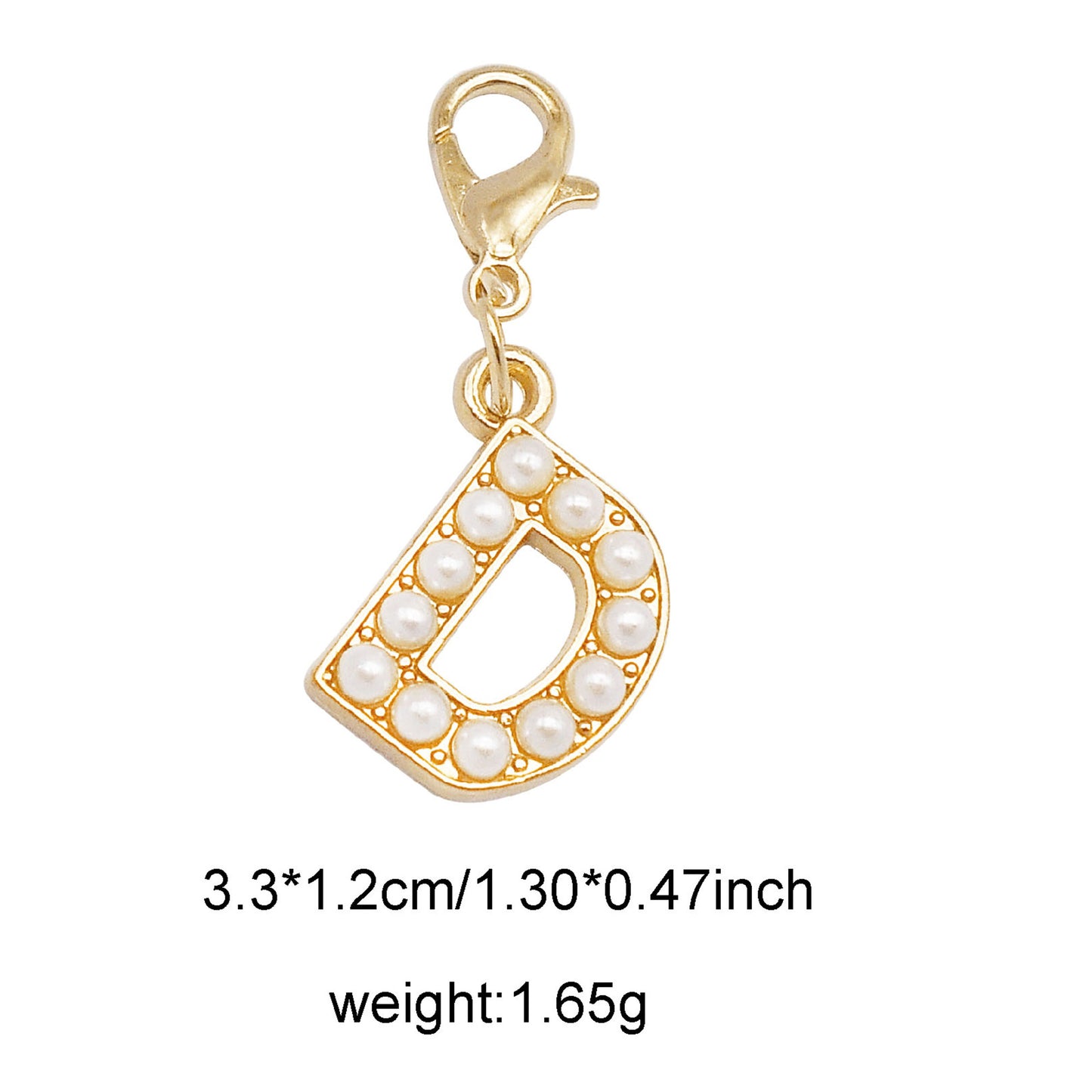 1/26pcs Alphabet A-Z Letters Charms Faux Pearl Embellished Alloy Pendants for Jewelry Making Accessories Ladies Bags Clothes Shoes DIY Crafts Decor
