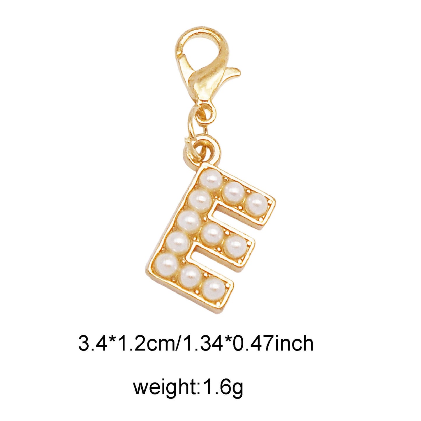 1/26pcs Alphabet A-Z Letters Charms Faux Pearl Embellished Alloy Pendants for Jewelry Making Accessories Ladies Bags Clothes Shoes DIY Crafts Decor