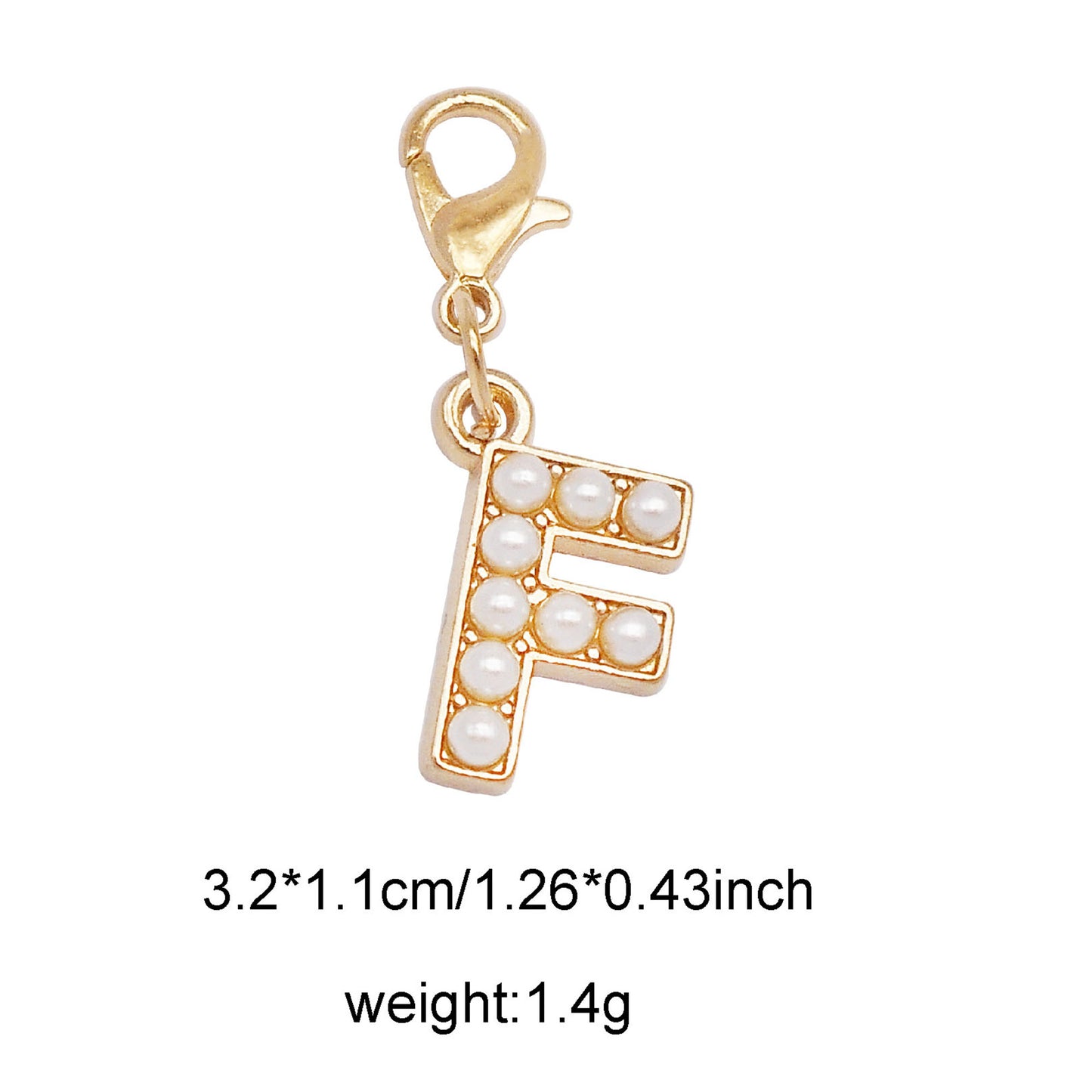 1/26pcs Alphabet A-Z Letters Charms Faux Pearl Embellished Alloy Pendants for Jewelry Making Accessories Ladies Bags Clothes Shoes DIY Crafts Decor