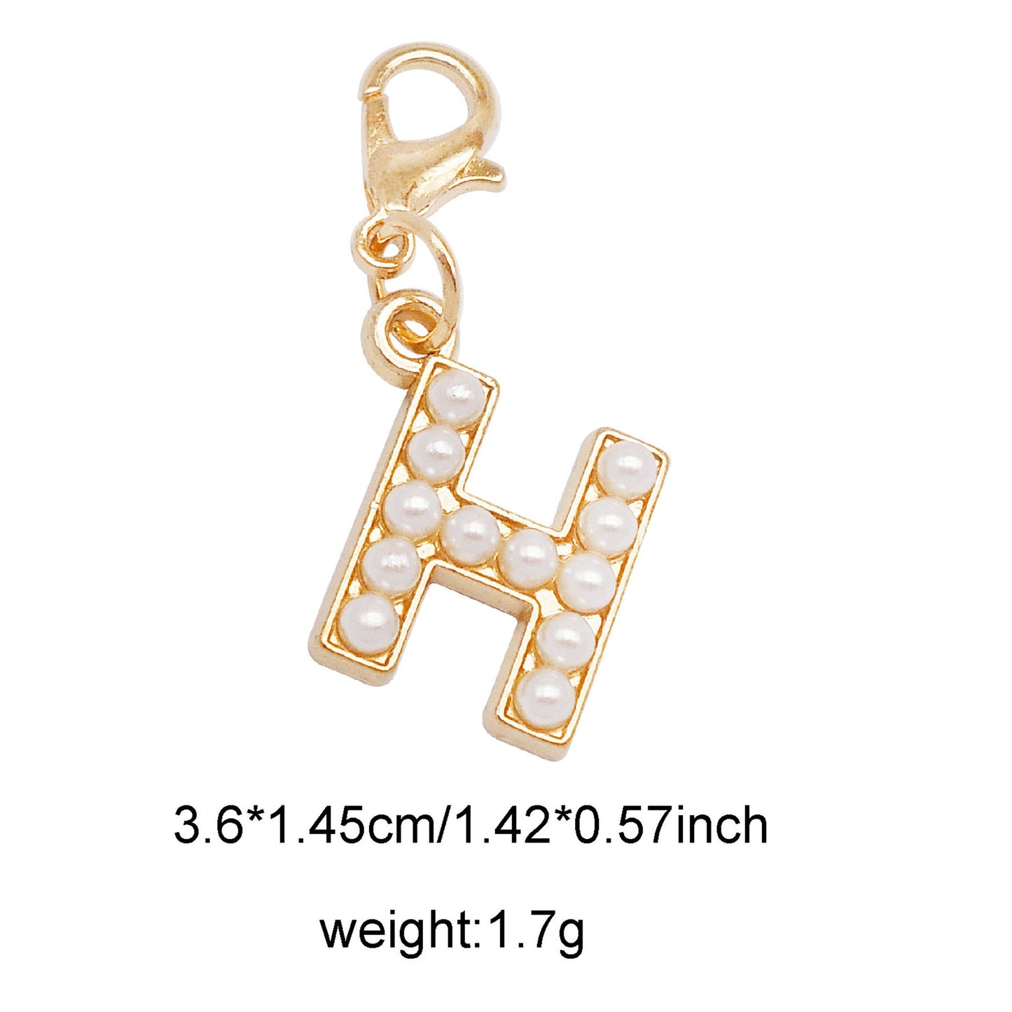 1/26pcs Alphabet A-Z Letters Charms Faux Pearl Embellished Alloy Pendants for Jewelry Making Accessories Ladies Bags Clothes Shoes DIY Crafts Decor