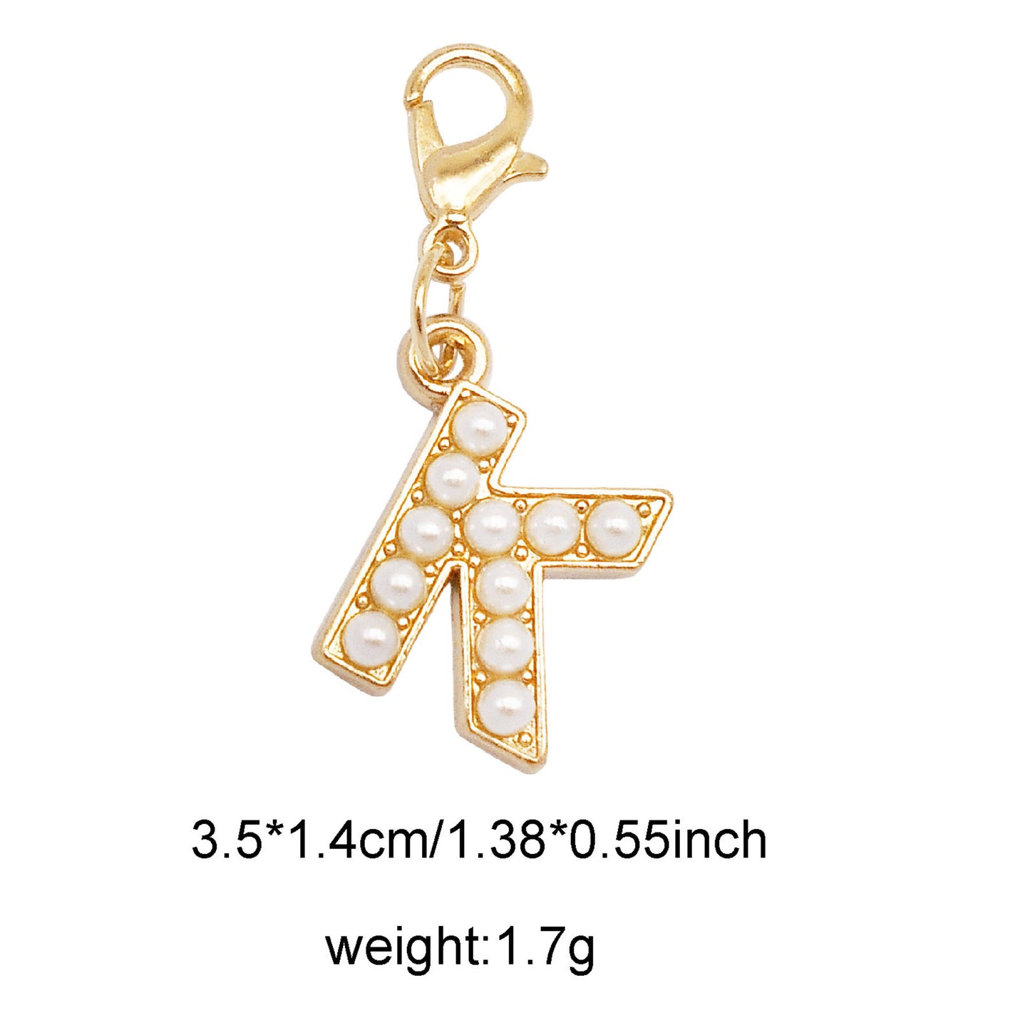 1/26pcs Alphabet A-Z Letters Charms Faux Pearl Embellished Alloy Pendants for Jewelry Making Accessories Ladies Bags Clothes Shoes DIY Crafts Decor