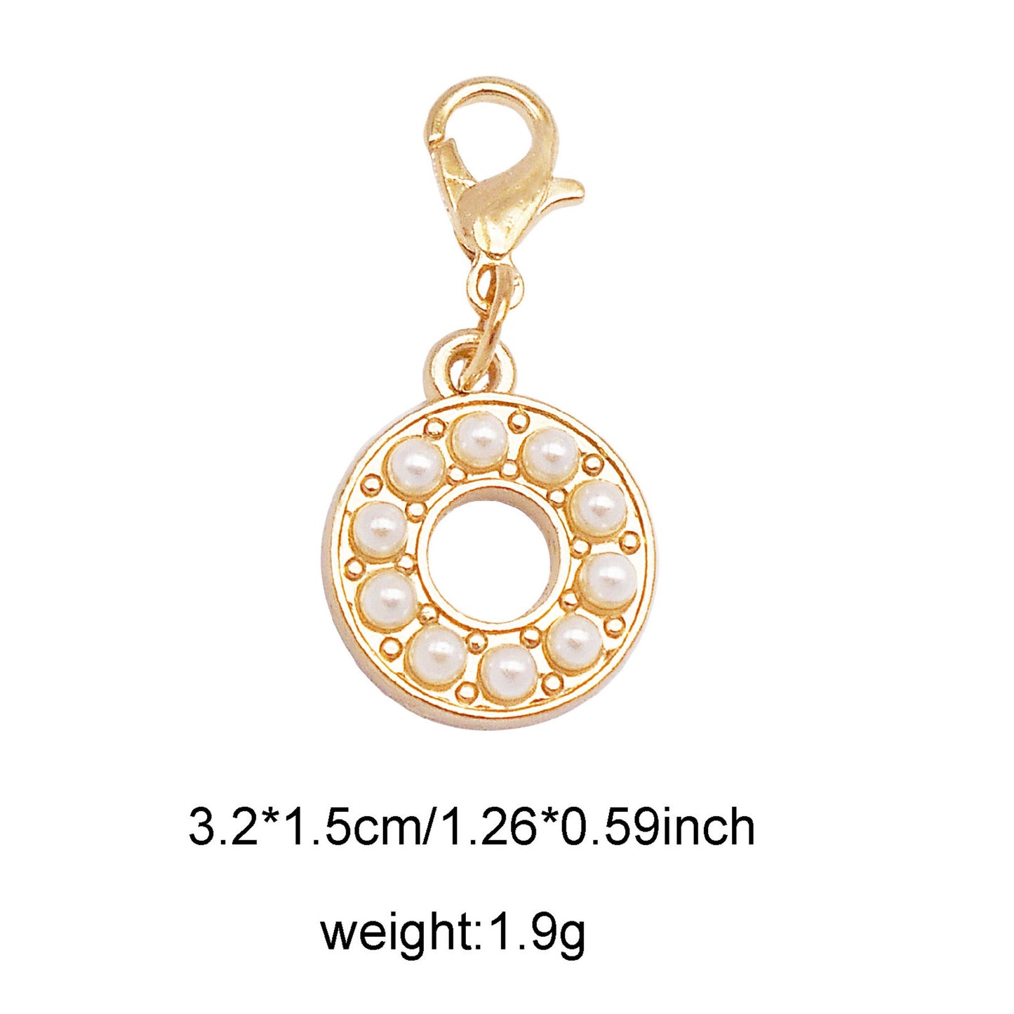 1/26pcs Alphabet A-Z Letters Charms Faux Pearl Embellished Alloy Pendants for Jewelry Making Accessories Ladies Bags Clothes Shoes DIY Crafts Decor