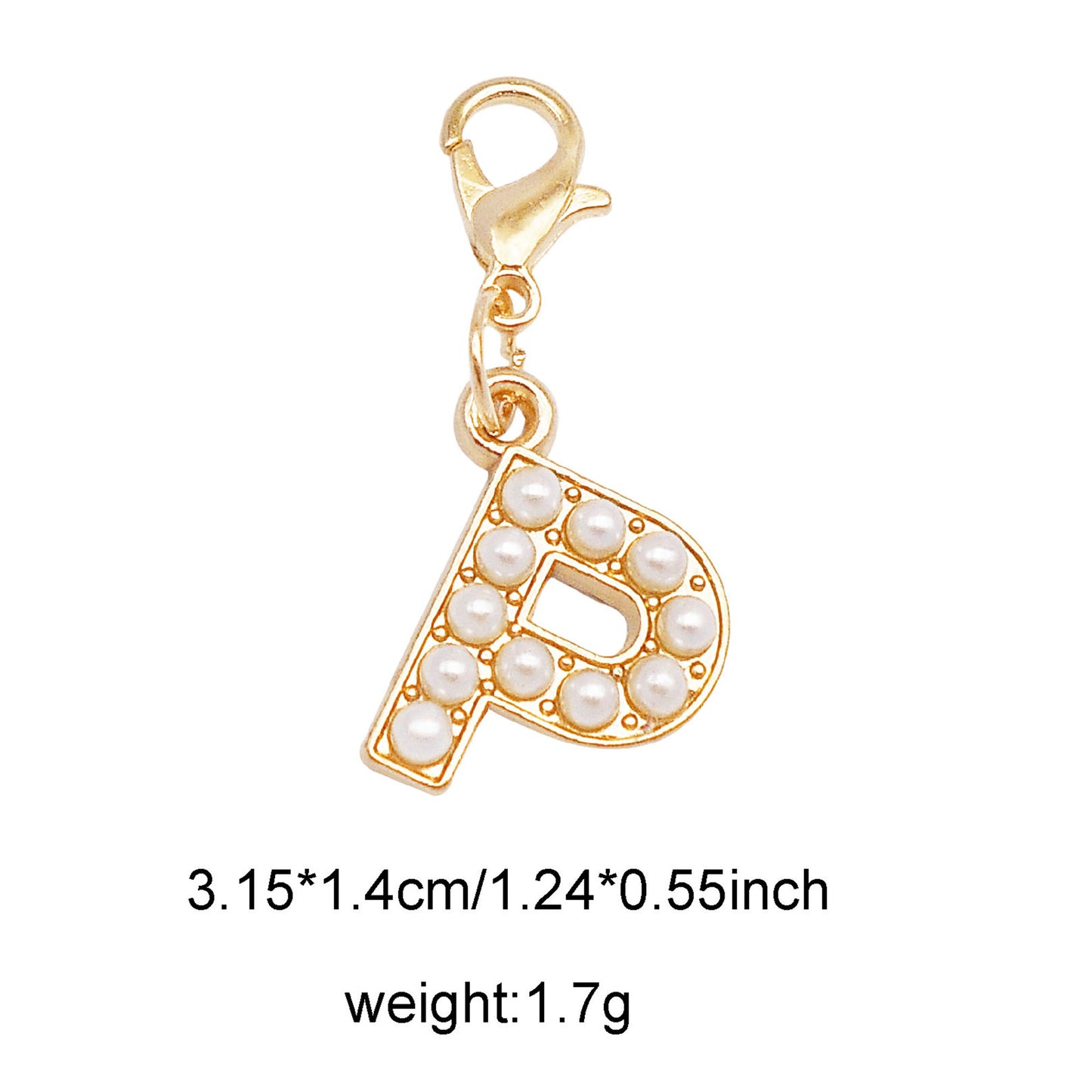 1/26pcs Alphabet A-Z Letters Charms Faux Pearl Embellished Alloy Pendants for Jewelry Making Accessories Ladies Bags Clothes Shoes DIY Crafts Decor