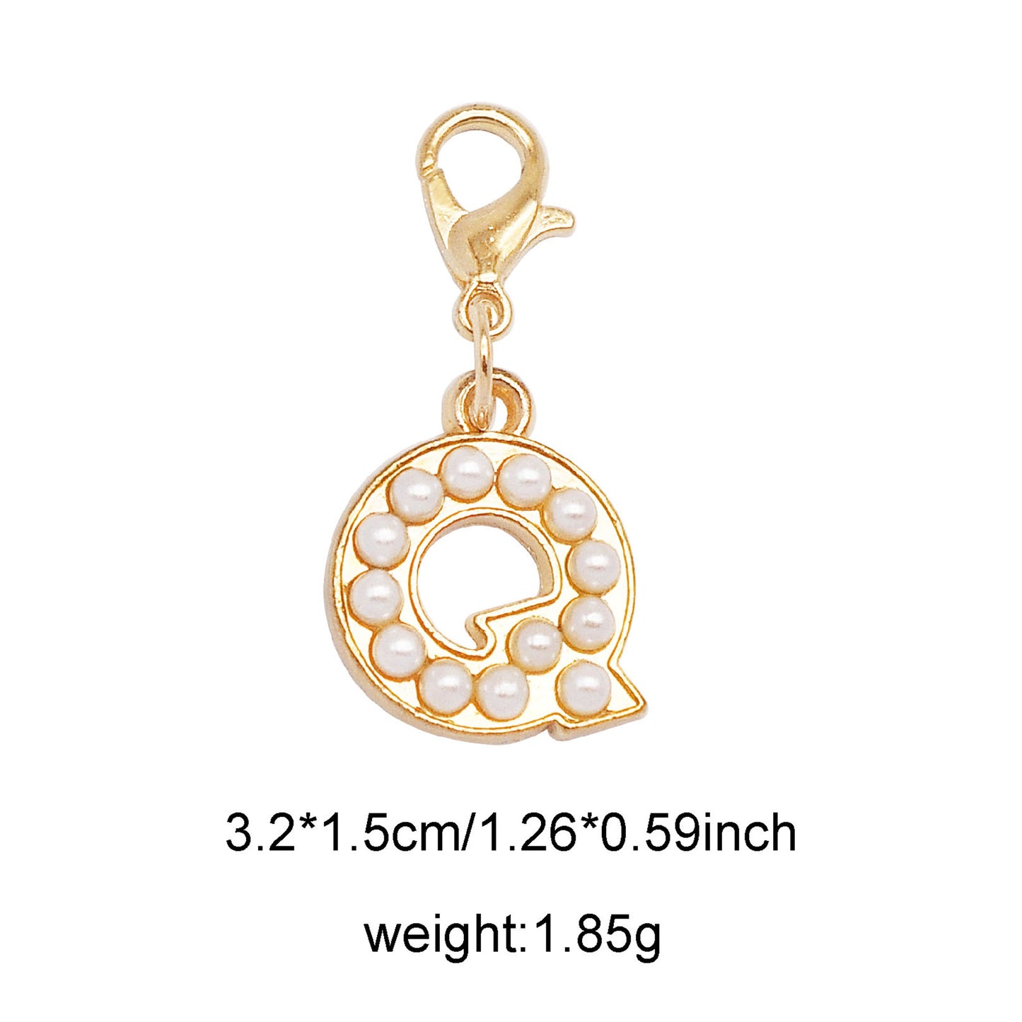 1/26pcs Alphabet A-Z Letters Charms Faux Pearl Embellished Alloy Pendants for Jewelry Making Accessories Ladies Bags Clothes Shoes DIY Crafts Decor