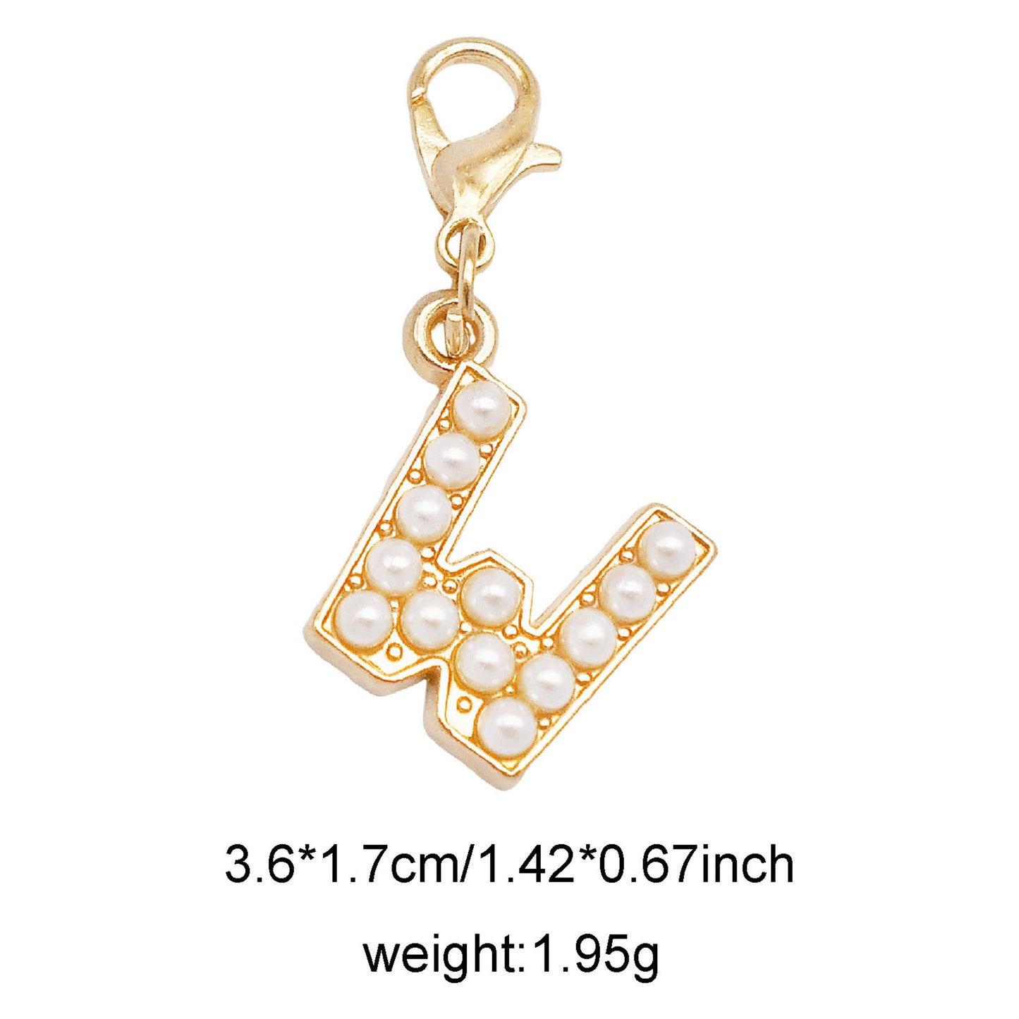 1/26pcs Alphabet A-Z Letters Charms Faux Pearl Embellished Alloy Pendants for Jewelry Making Accessories Ladies Bags Clothes Shoes DIY Crafts Decor