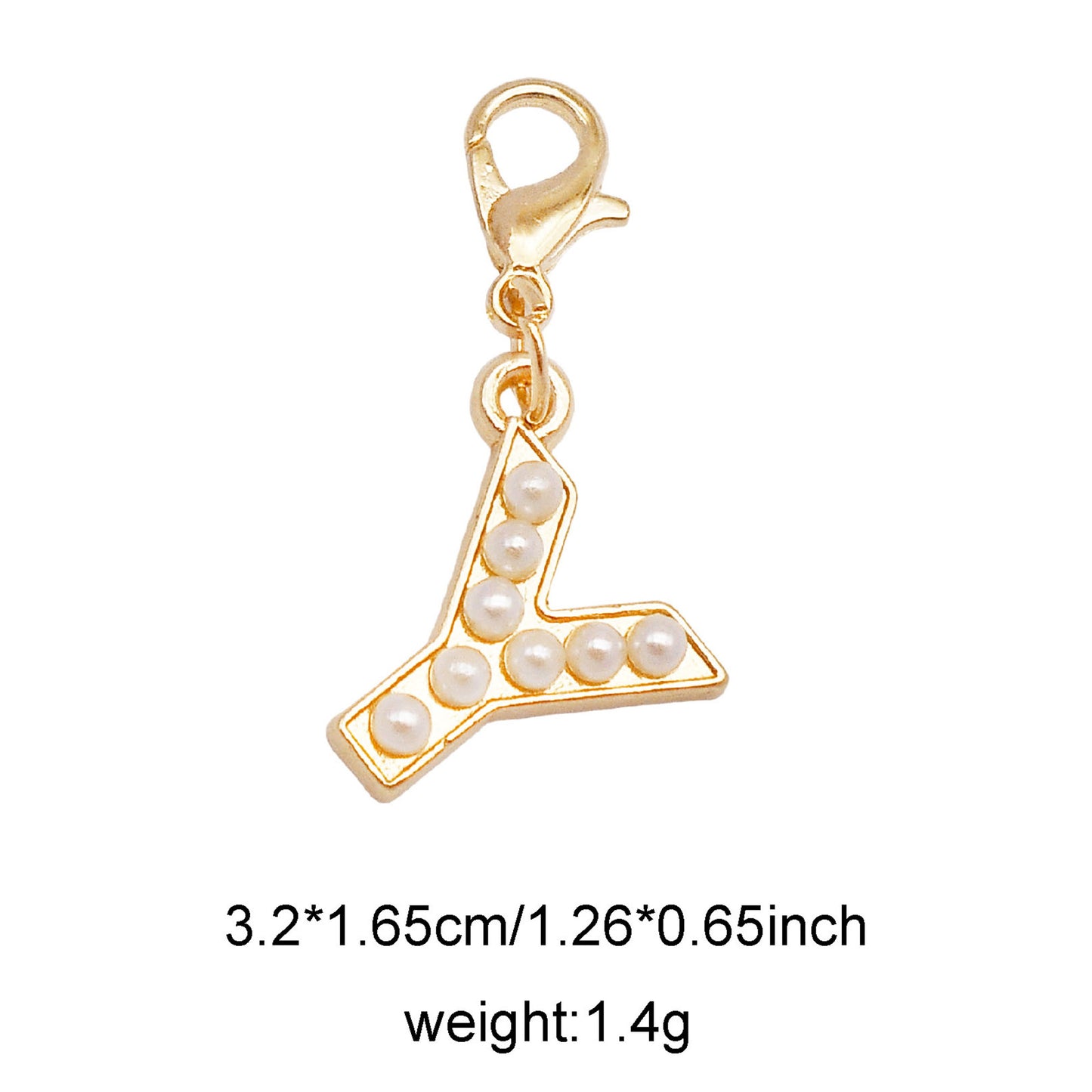 1/26pcs Alphabet A-Z Letters Charms Faux Pearl Embellished Alloy Pendants for Jewelry Making Accessories Ladies Bags Clothes Shoes DIY Crafts Decor
