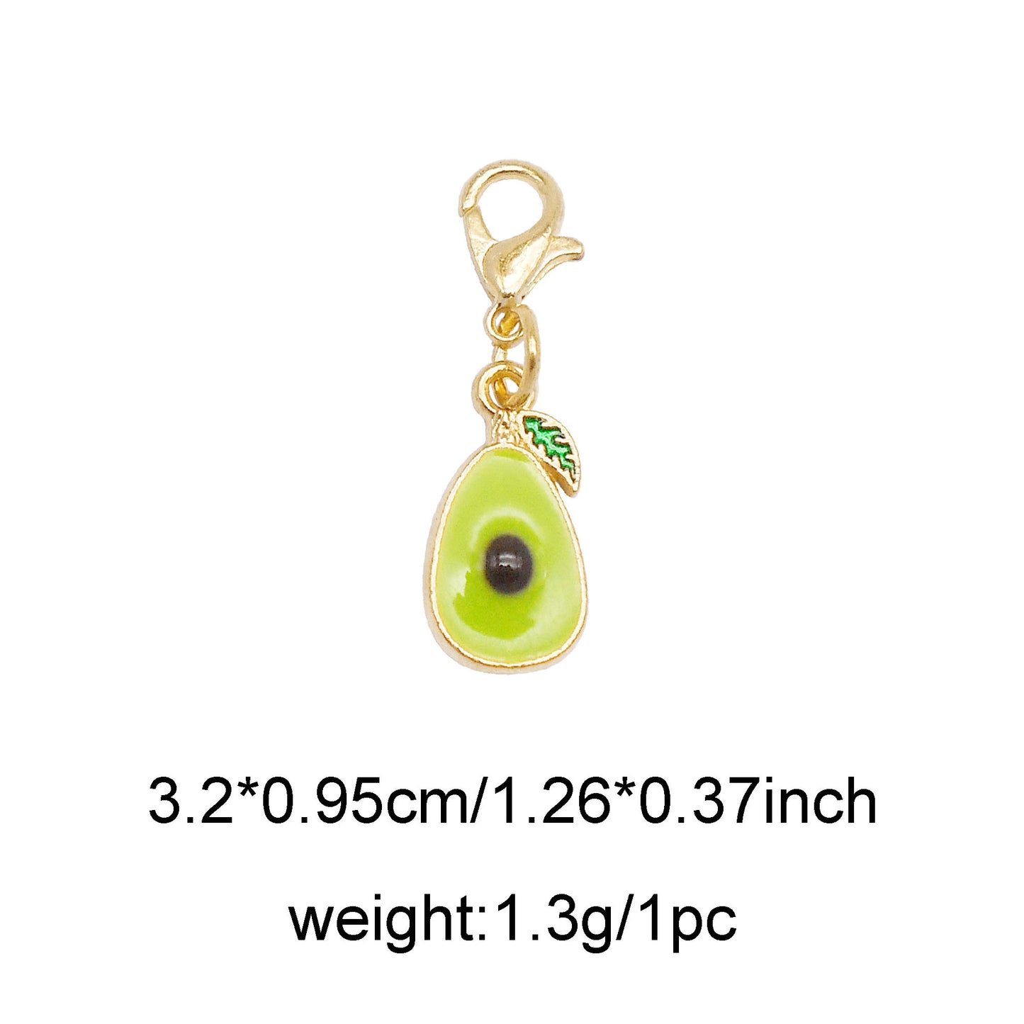 1 Piece Handmade Metal Alloy Cherry Apple Pear Charms with Lobster Clasp Enamel Fruit Pendants Keychains Dangle Necklace Bracelet Earring Jewelry Making Accessories Shoes Bags Decor