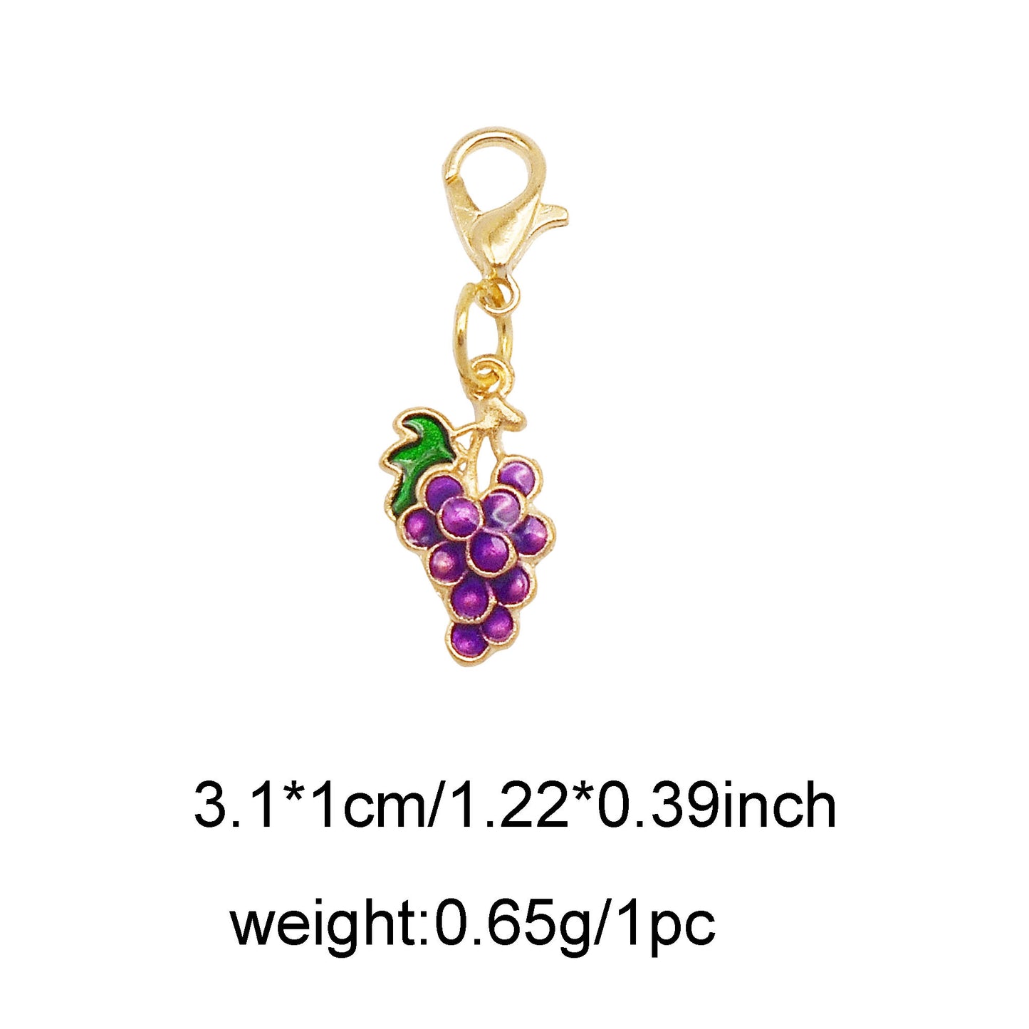 1 Piece Handmade Metal Alloy Cherry Apple Pear Charms with Lobster Clasp Enamel Fruit Pendants Keychains Dangle Necklace Bracelet Earring Jewelry Making Accessories Shoes Bags Decor
