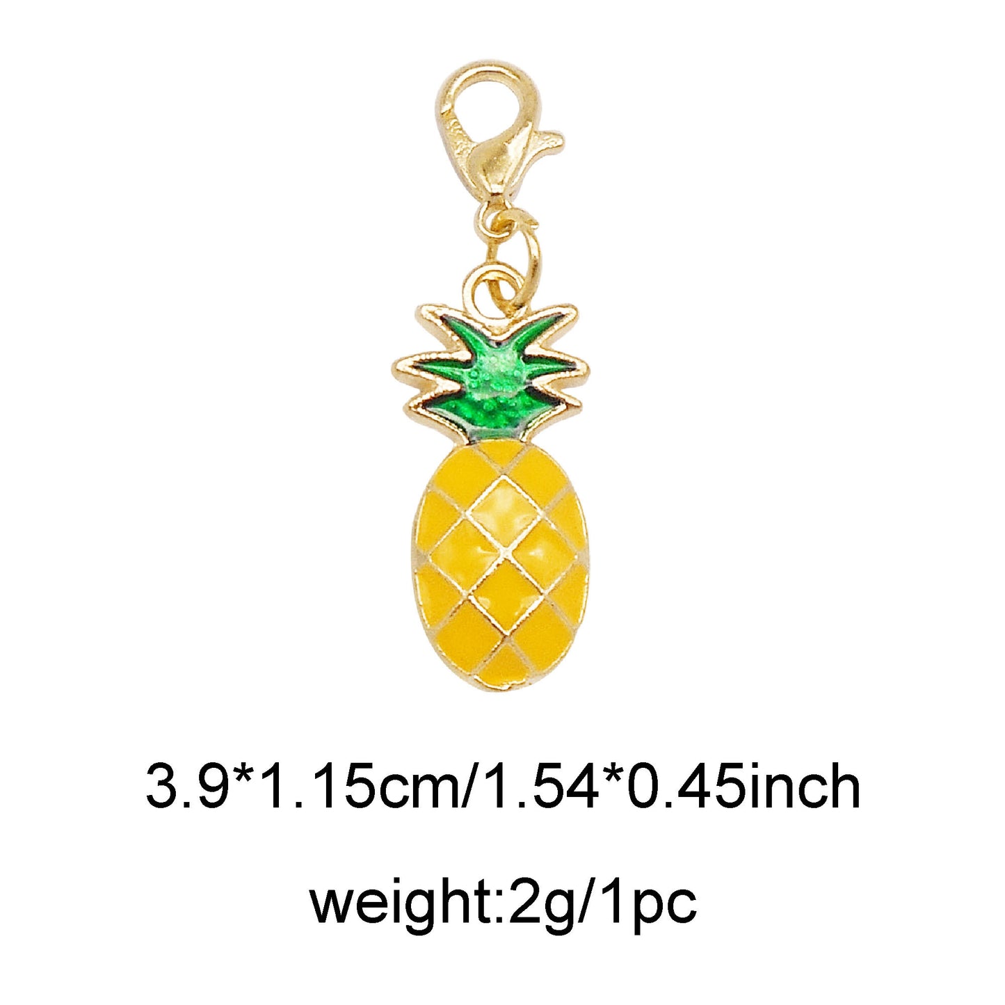 1 Piece Handmade Metal Alloy Cherry Apple Pear Charms with Lobster Clasp Enamel Fruit Pendants Keychains Dangle Necklace Bracelet Earring Jewelry Making Accessories Shoes Bags Decor