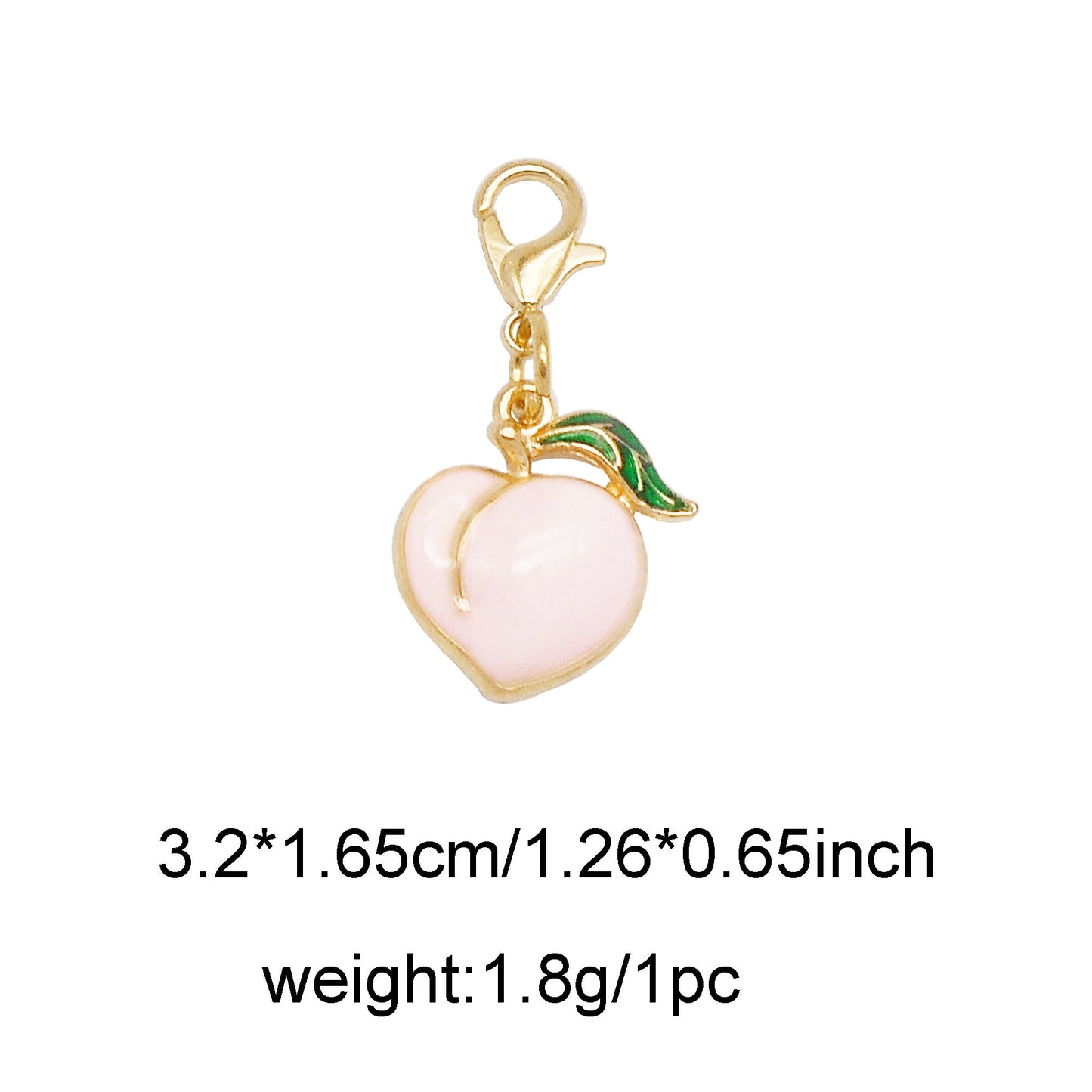 1 Piece Handmade Metal Alloy Cherry Apple Pear Charms with Lobster Clasp Enamel Fruit Pendants Keychains Dangle Necklace Bracelet Earring Jewelry Making Accessories Shoes Bags Decor
