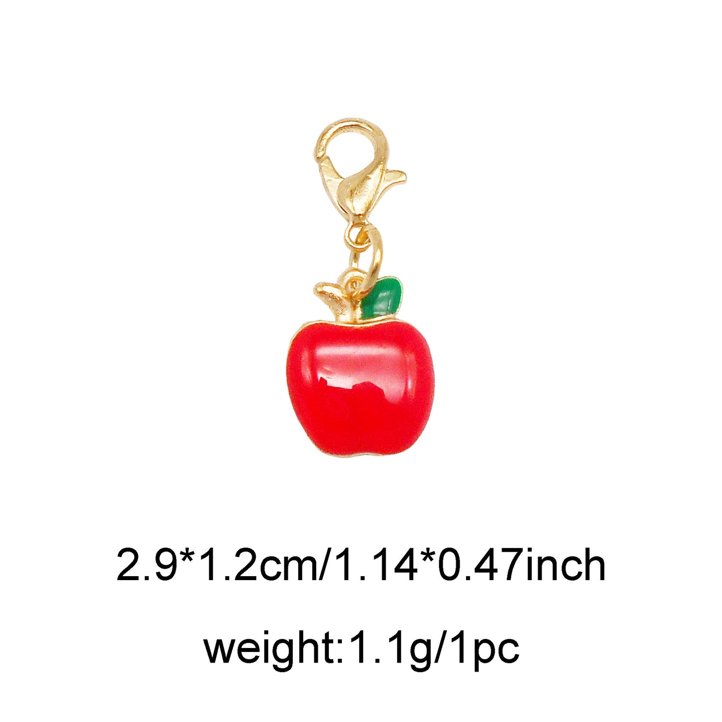 1 Piece Handmade Metal Alloy Cherry Apple Pear Charms with Lobster Clasp Enamel Fruit Pendants Keychains Dangle Necklace Bracelet Earring Jewelry Making Accessories Shoes Bags Decor