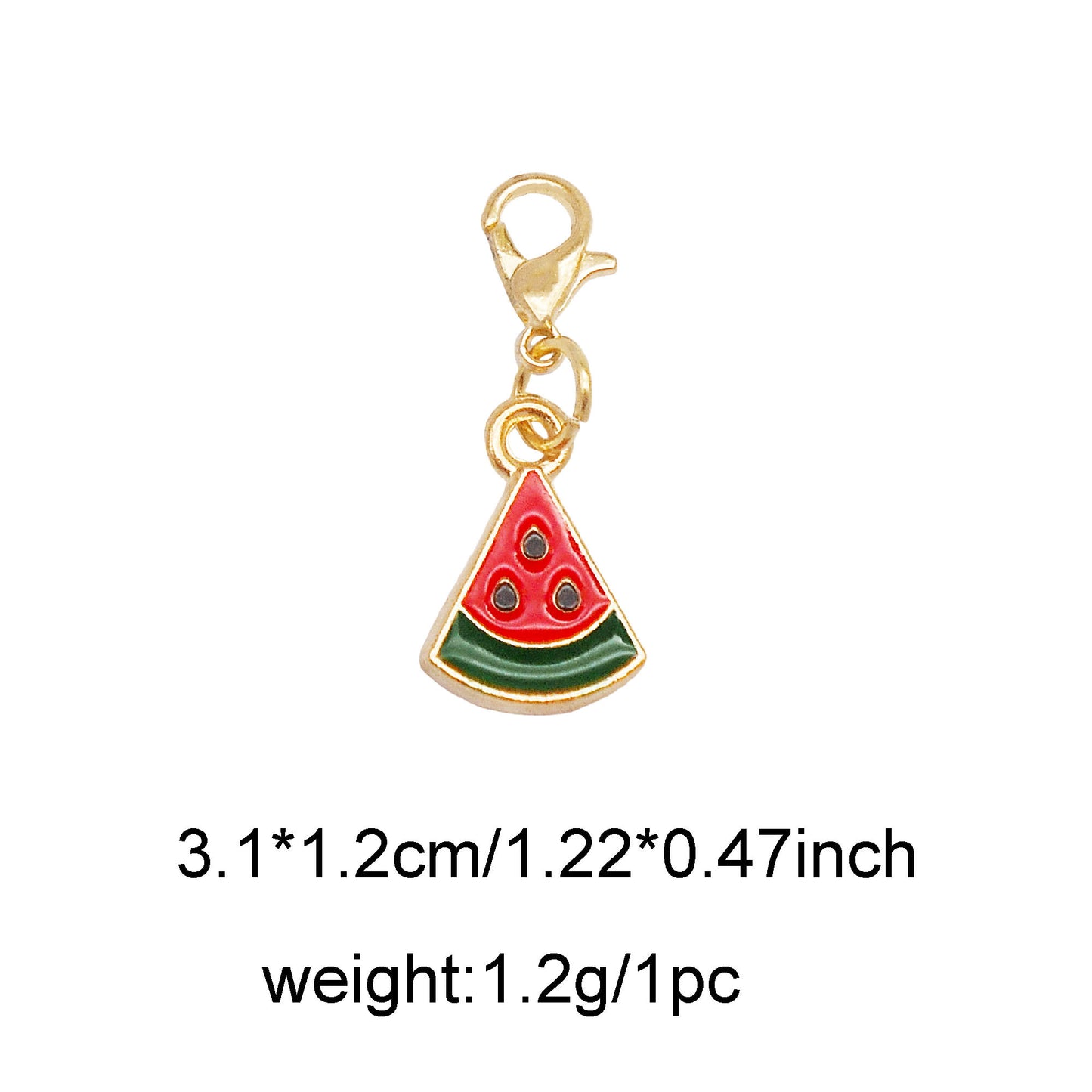 1 Piece Handmade Metal Alloy Cherry Apple Pear Charms with Lobster Clasp Enamel Fruit Pendants Keychains Dangle Necklace Bracelet Earring Jewelry Making Accessories Shoes Bags Decor