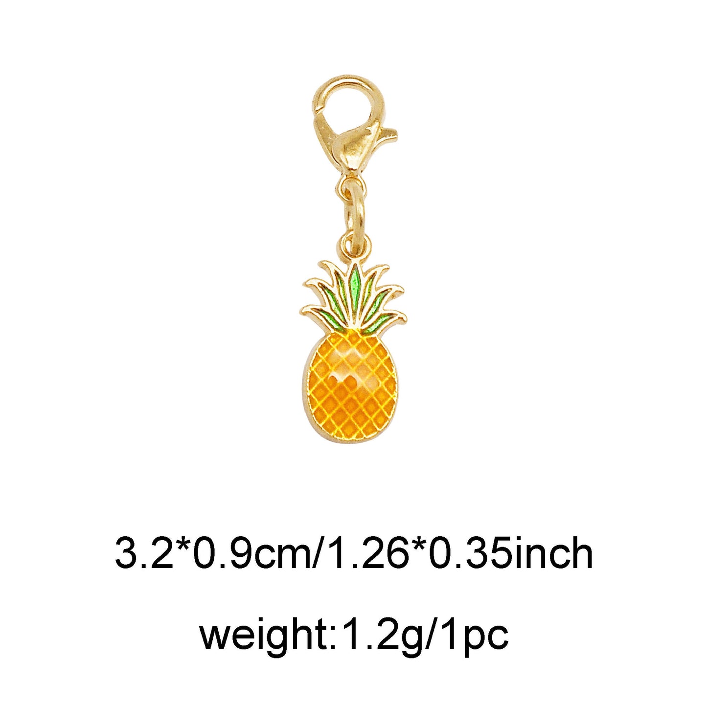 1 Piece Handmade Metal Alloy Cherry Apple Pear Charms with Lobster Clasp Enamel Fruit Pendants Keychains Dangle Necklace Bracelet Earring Jewelry Making Accessories Shoes Bags Decor