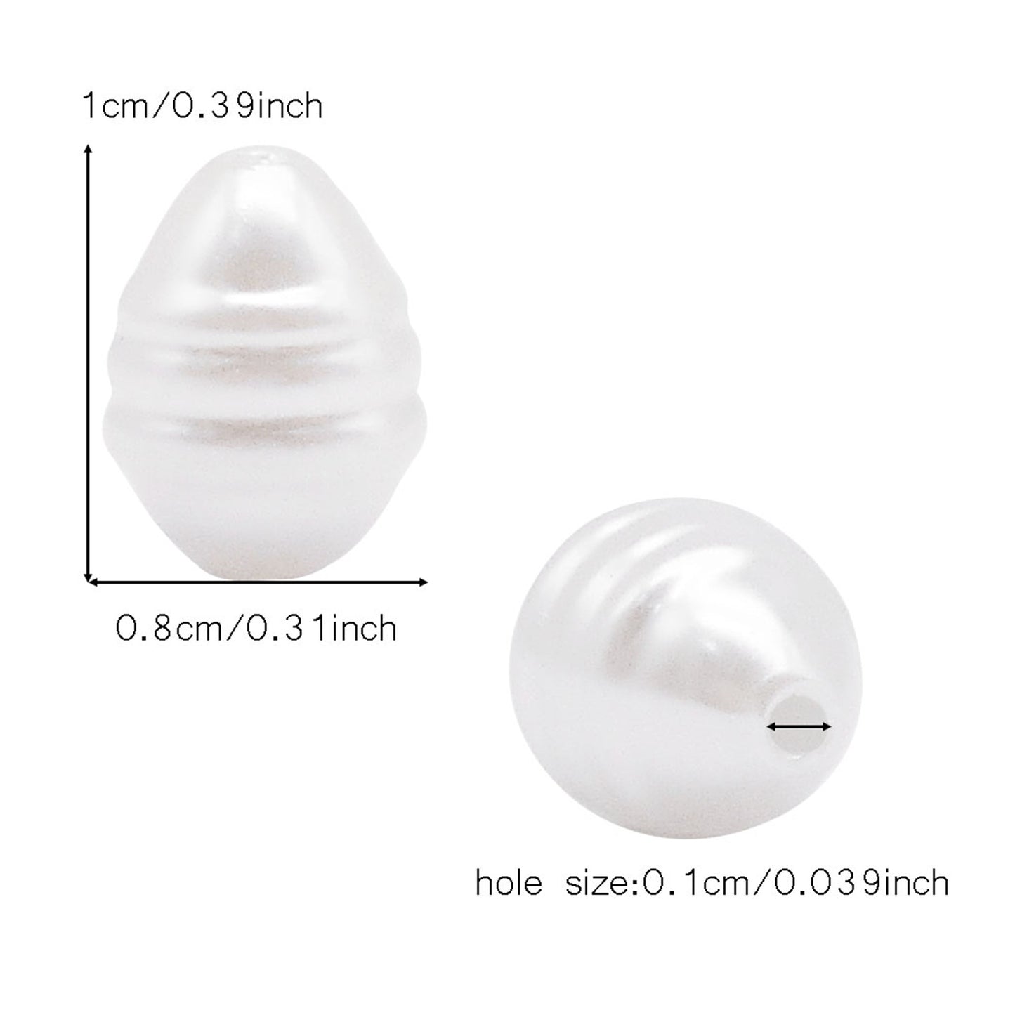 20pcs White Plastic Beads Irregular Imitation Pearl Spacer Loose Beads for Necklace Bracelet Jewelry Making Accessories DIY Crafts Supplies