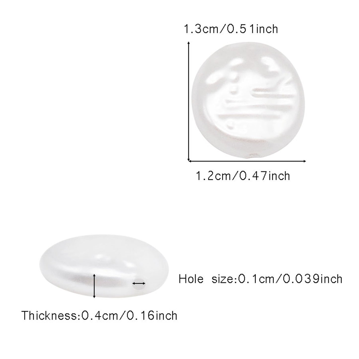 20pcs White Plastic Beads Irregular Imitation Pearl Spacer Loose Beads for Necklace Bracelet Jewelry Making Accessories DIY Crafts Supplies