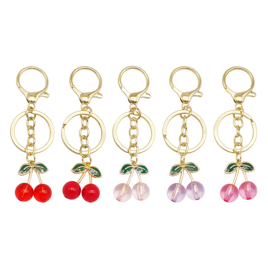 1/5pcs Alloy Cherry Pendants with Clasps Cute Shoe Charms Keychains Dangles Jewelry Making Accessories Bags Purses Clothes Decoration