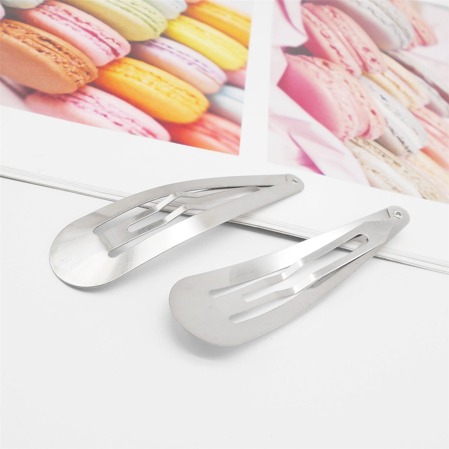 20pcs 80*22mm Silver Color Teardrop Shaped Hairpin Iron Snap Hair Clip for Women Hair Accessories, Large Hair Barrette Clip Hair Styling Tool for Salon & Daily Use