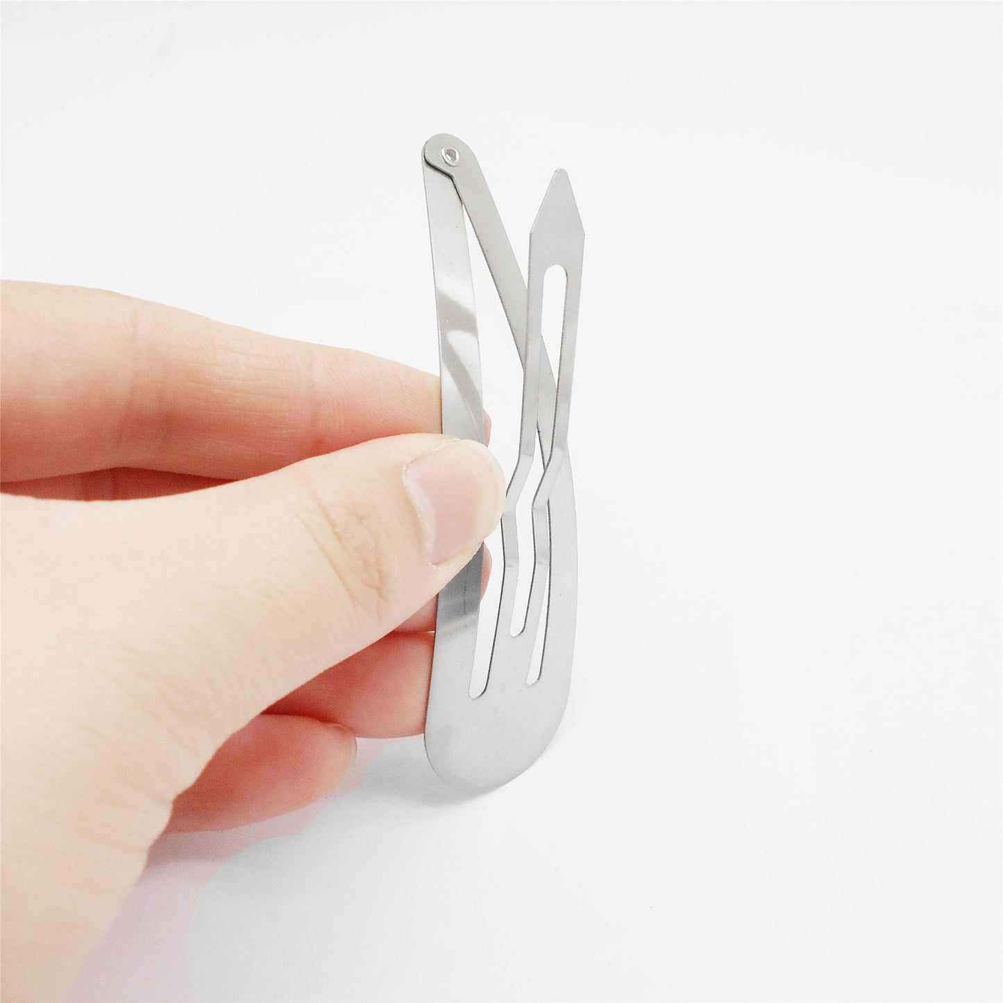 20pcs 80*22mm Silver Color Teardrop Shaped Hairpin Iron Snap Hair Clip for Women Hair Accessories, Large Hair Barrette Clip Hair Styling Tool for Salon & Daily Use