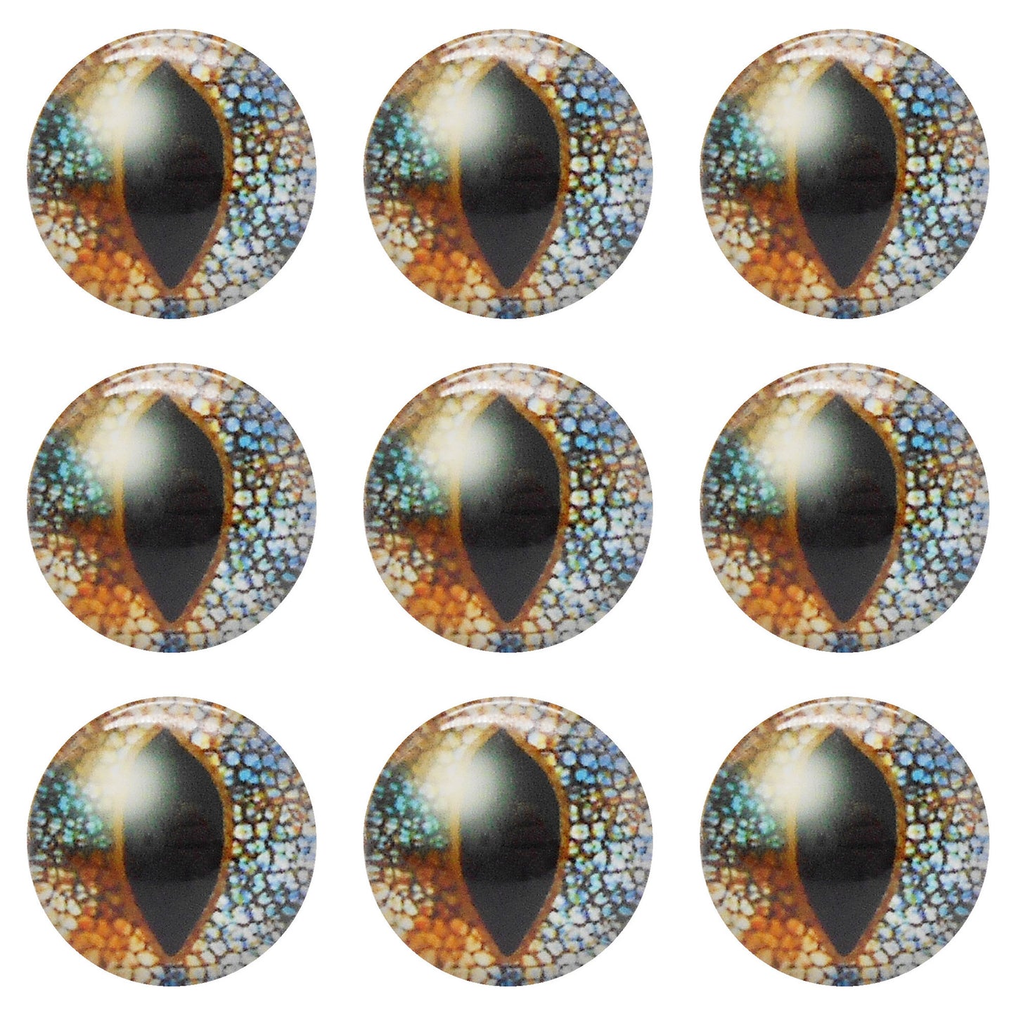 25 Pairs Luminous Glass Animal Toy Eyes Glow in Dark Evil Dragon Eye Cabochons Dome Flat Back Scrapbook Doll Eyes Vertical Pupil Lizard Cat Frog Eyes for DIY Jewelry Toy Doll Crafts Decoration 6mm/8mm/10mm