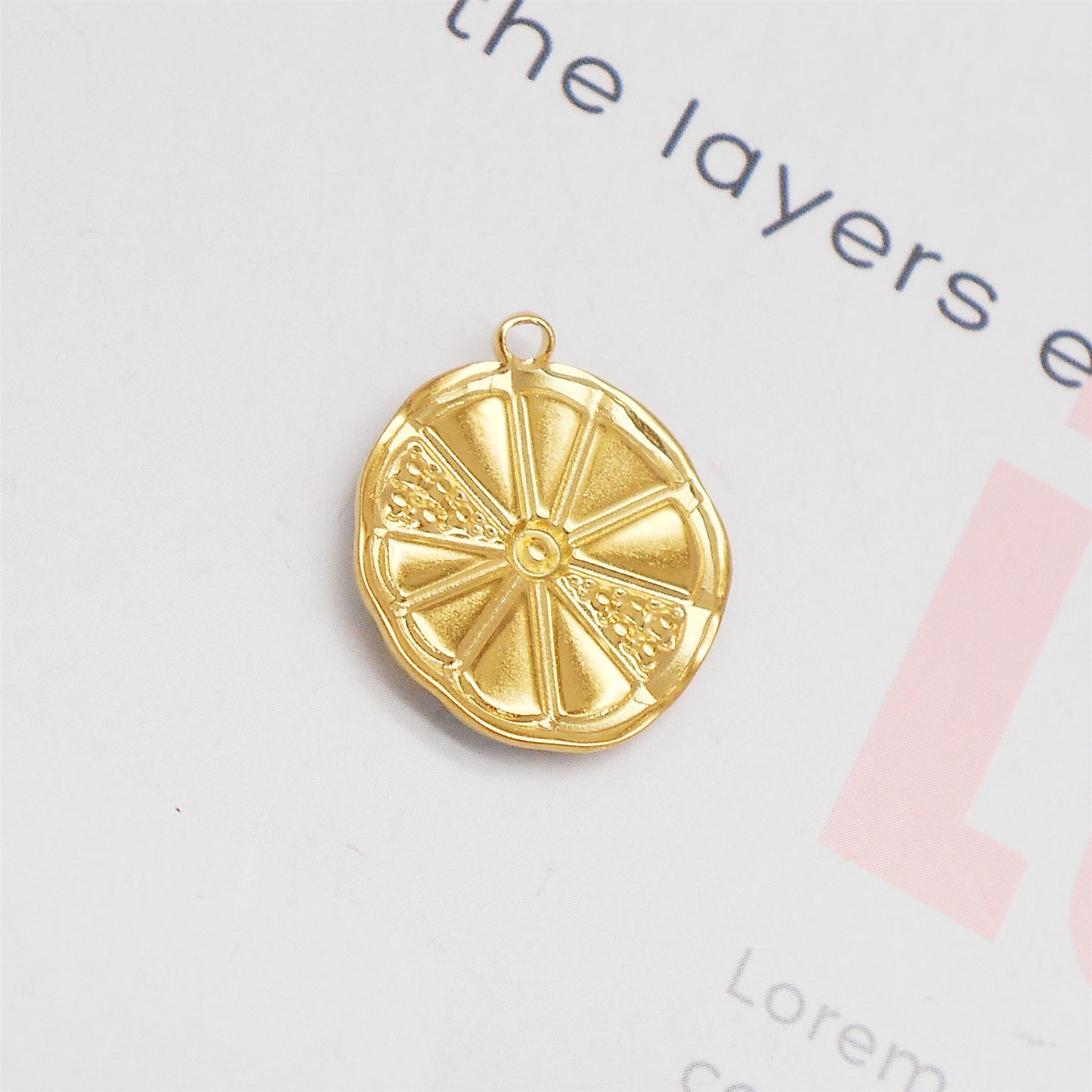 1 Piece 24x20mm Gold Bezel Frame Lemon Slice Charms Crystal Rhinestone Embellished Enamel Citrus Pendants Stainless Steel Accessories for Jewelry Making DIY Crafts Decor