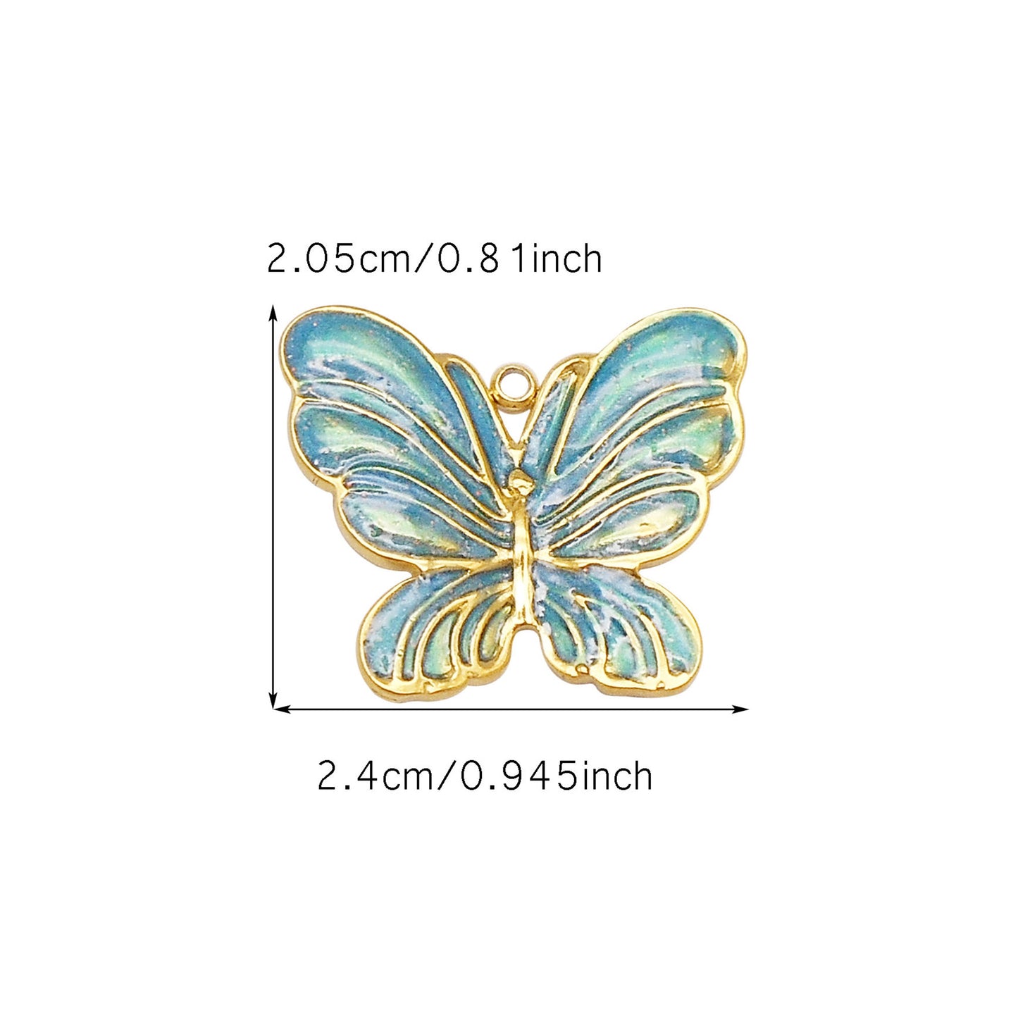 1 Piece 20.5x24mm High-Gloss Enamel Finish Butterfly Pendant Stainless Steel Insect Butterfly Charms for Jewelry Making Supplies DIY Crafts Decor