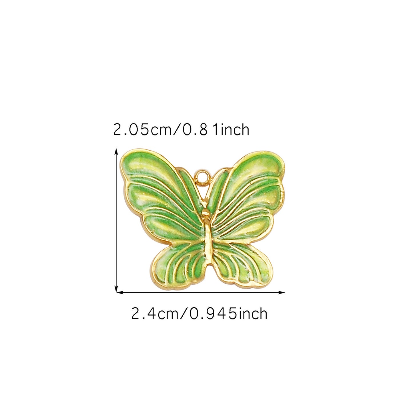 1 Piece 20.5x24mm High-Gloss Enamel Finish Butterfly Pendant Stainless Steel Insect Butterfly Charms for Jewelry Making Supplies DIY Crafts Decor