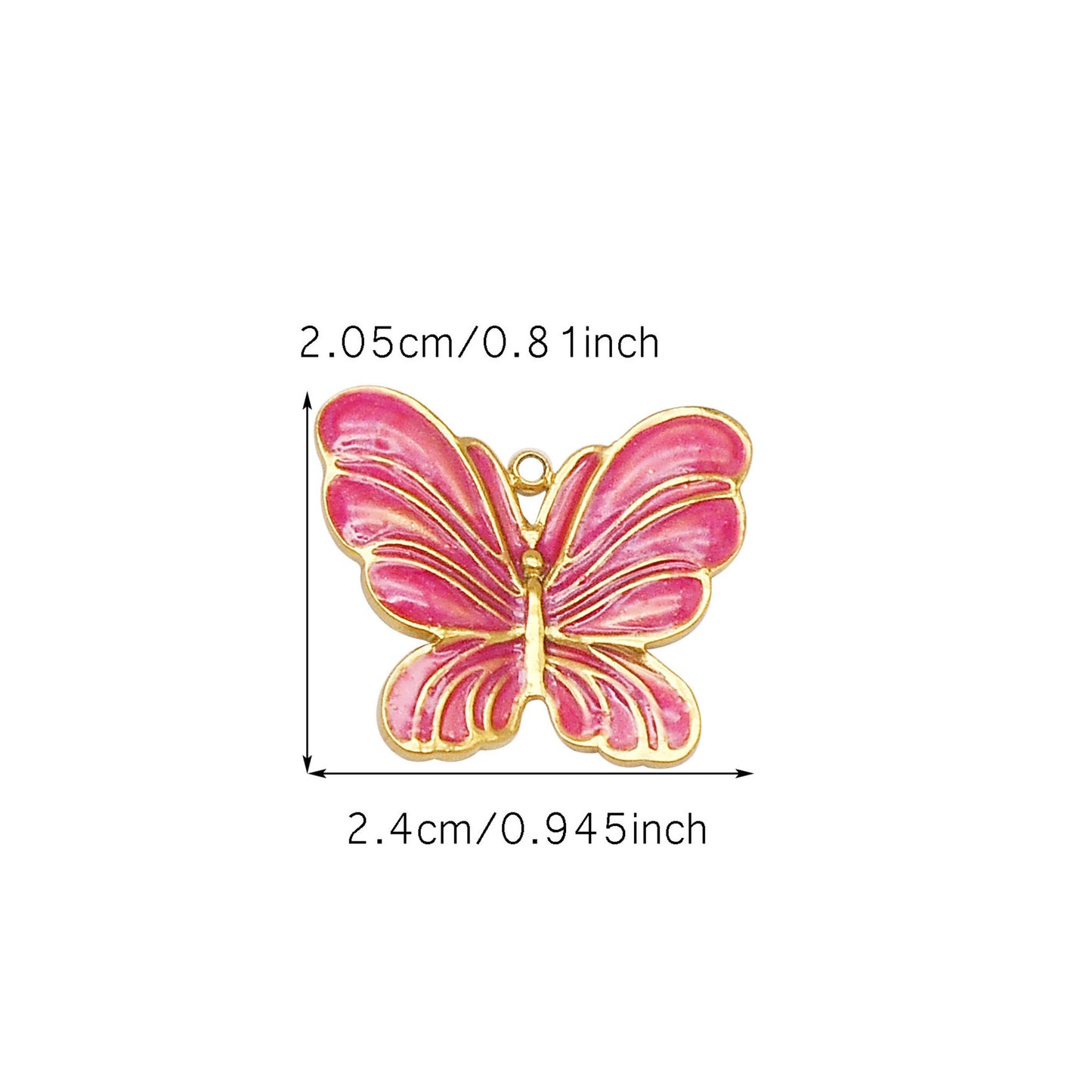 1 Piece 20.5x24mm High-Gloss Enamel Finish Butterfly Pendant Stainless Steel Insect Butterfly Charms for Jewelry Making Supplies DIY Crafts Decor
