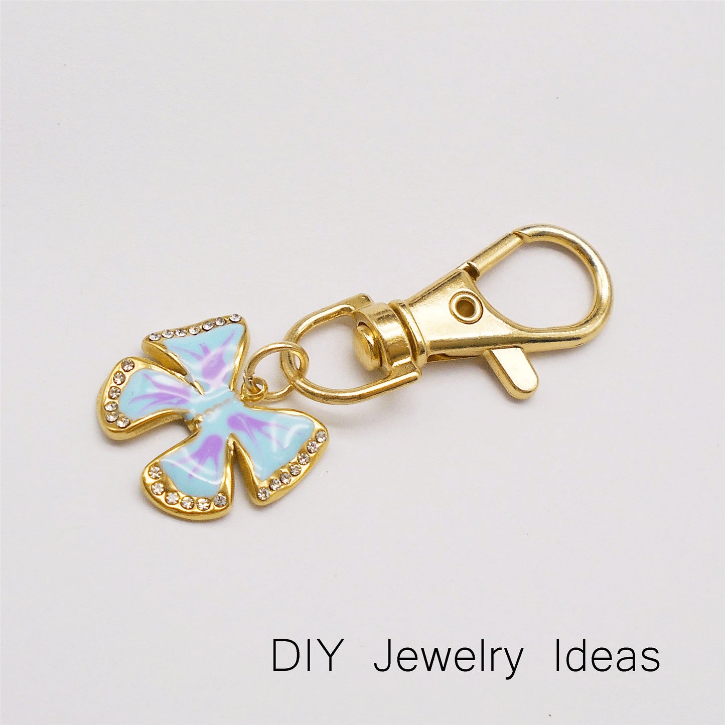1 Piece 16x19mm Gold-Toned Stainless Steel Bow Charms Crystal Rhinestone Bezel Enamel Bowknot Pendant for DIY Jewelry Making Accessories Crafts Keychain Decor