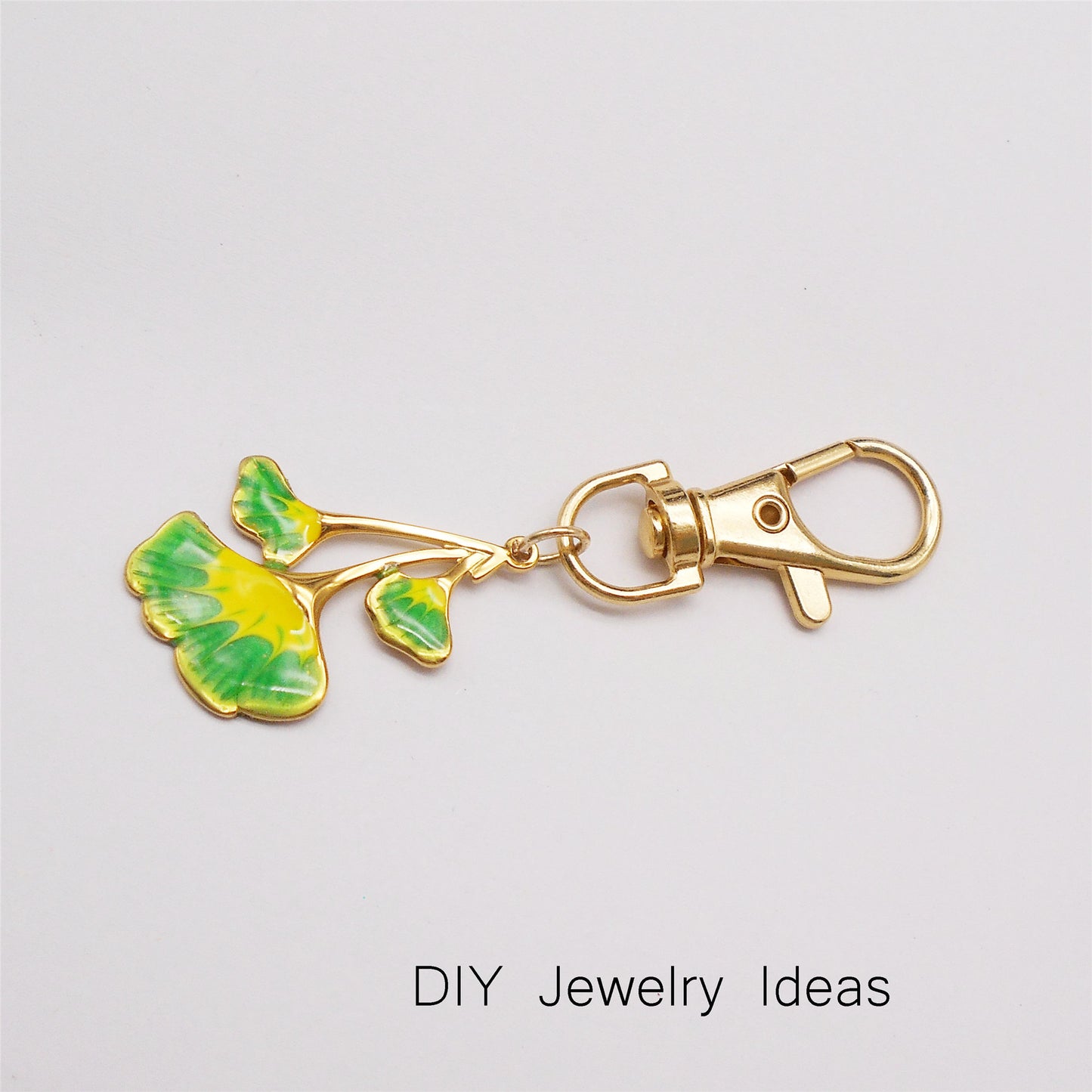 1 Piece 32x22.5mm Smooth Stainless Steel Ginkgo Fan Leaf Charms Enamel Ginkgo Pendants for DIY Necklace Bracelet Earring Making Accessories Keychain Keyring Decor