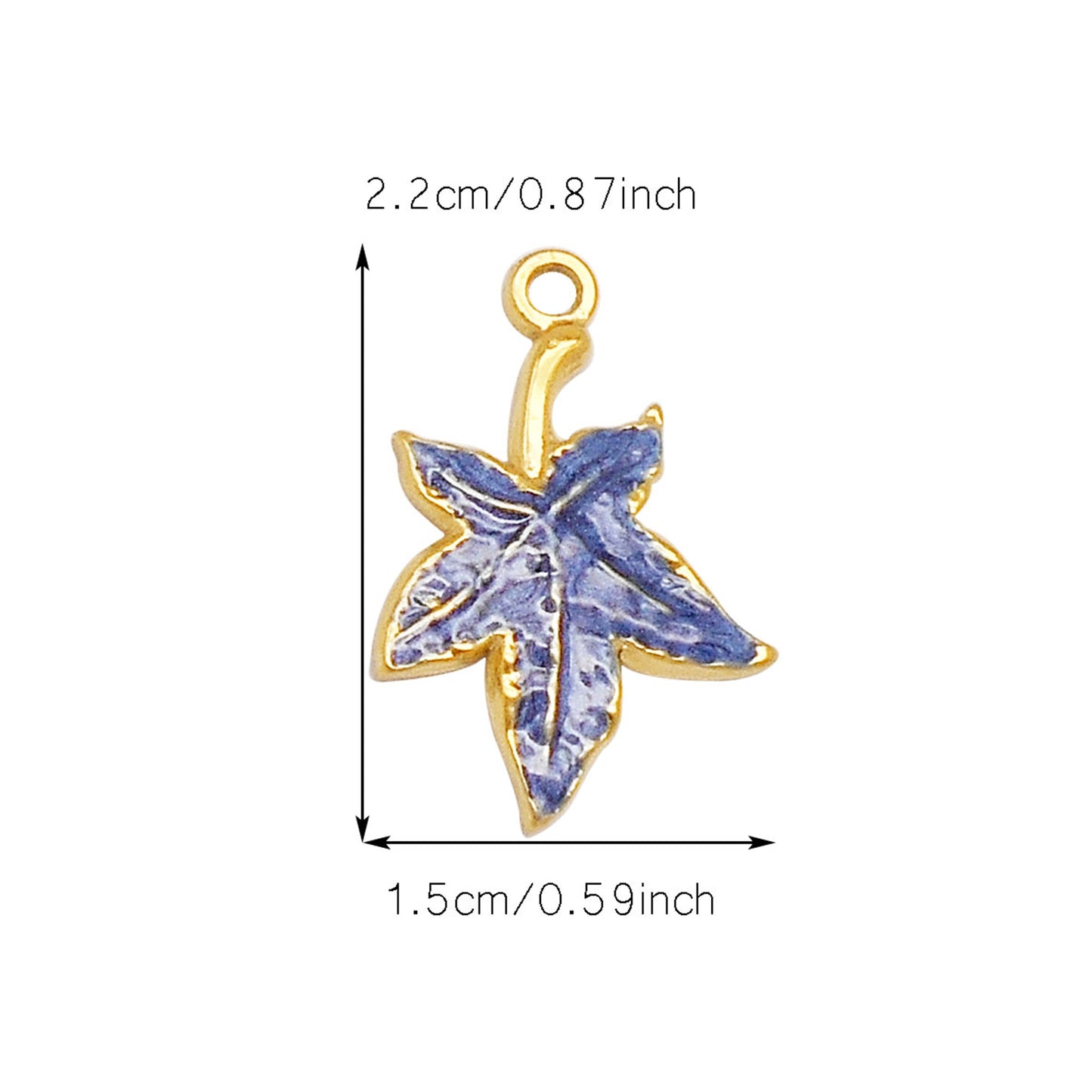 1 Piece 22x15mm Stainless Steel Maple Leaf Charms Enamel Irregular Leaf Pendant DIY Jewelry Making Accessories Art Crafts Decor Keychain Keyring Decoration