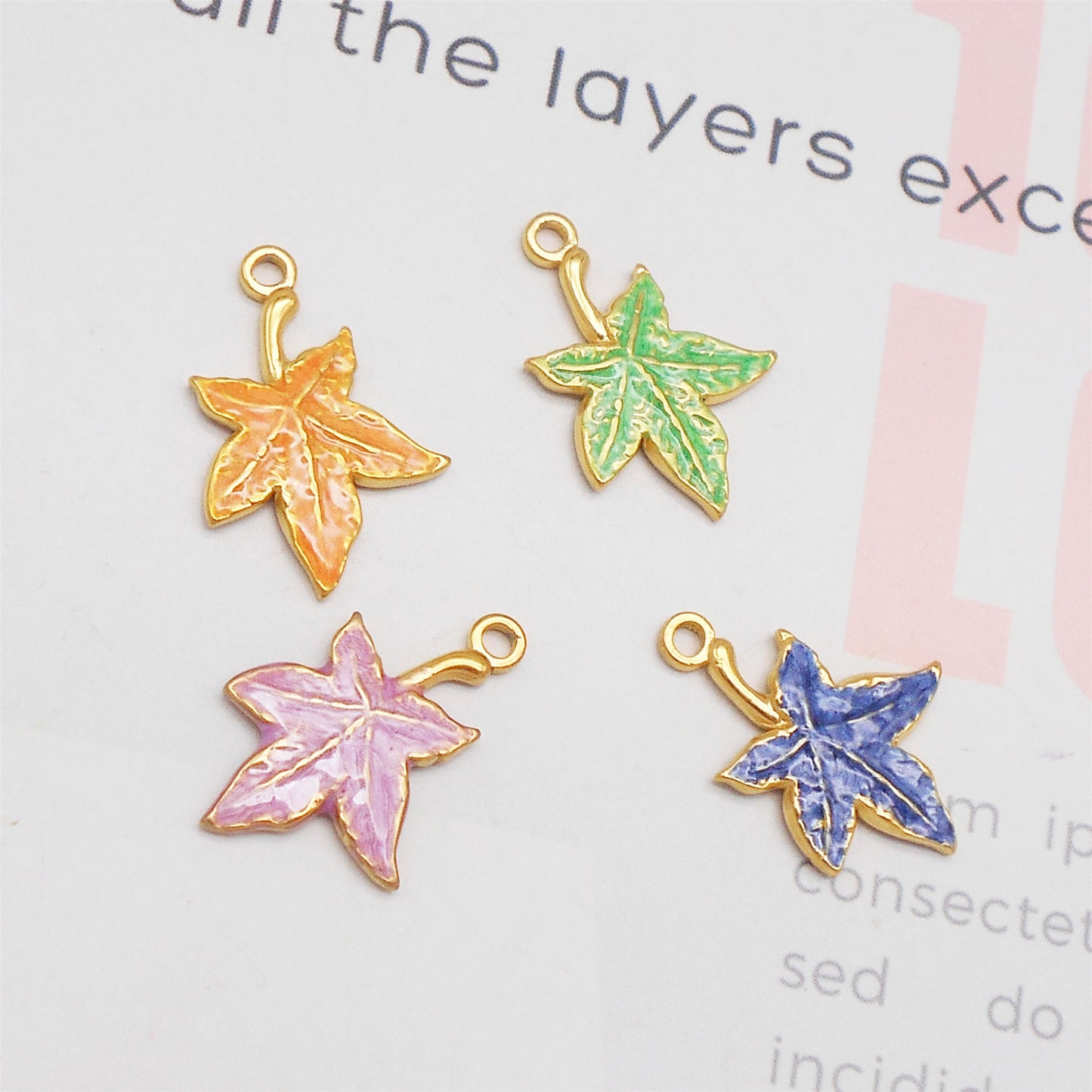1 Piece 22x15mm Stainless Steel Maple Leaf Charms Enamel Irregular Leaf Pendant DIY Jewelry Making Accessories Art Crafts Decor Keychain Keyring Decoration