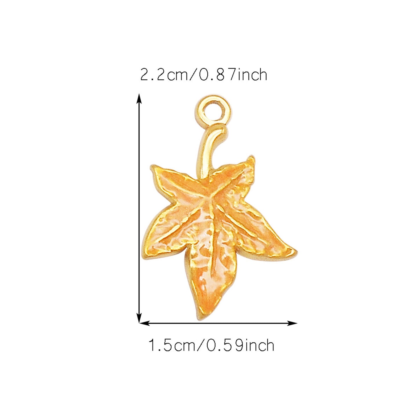 1 Piece 22x15mm Stainless Steel Maple Leaf Charms Enamel Irregular Leaf Pendant DIY Jewelry Making Accessories Art Crafts Decor Keychain Keyring Decoration
