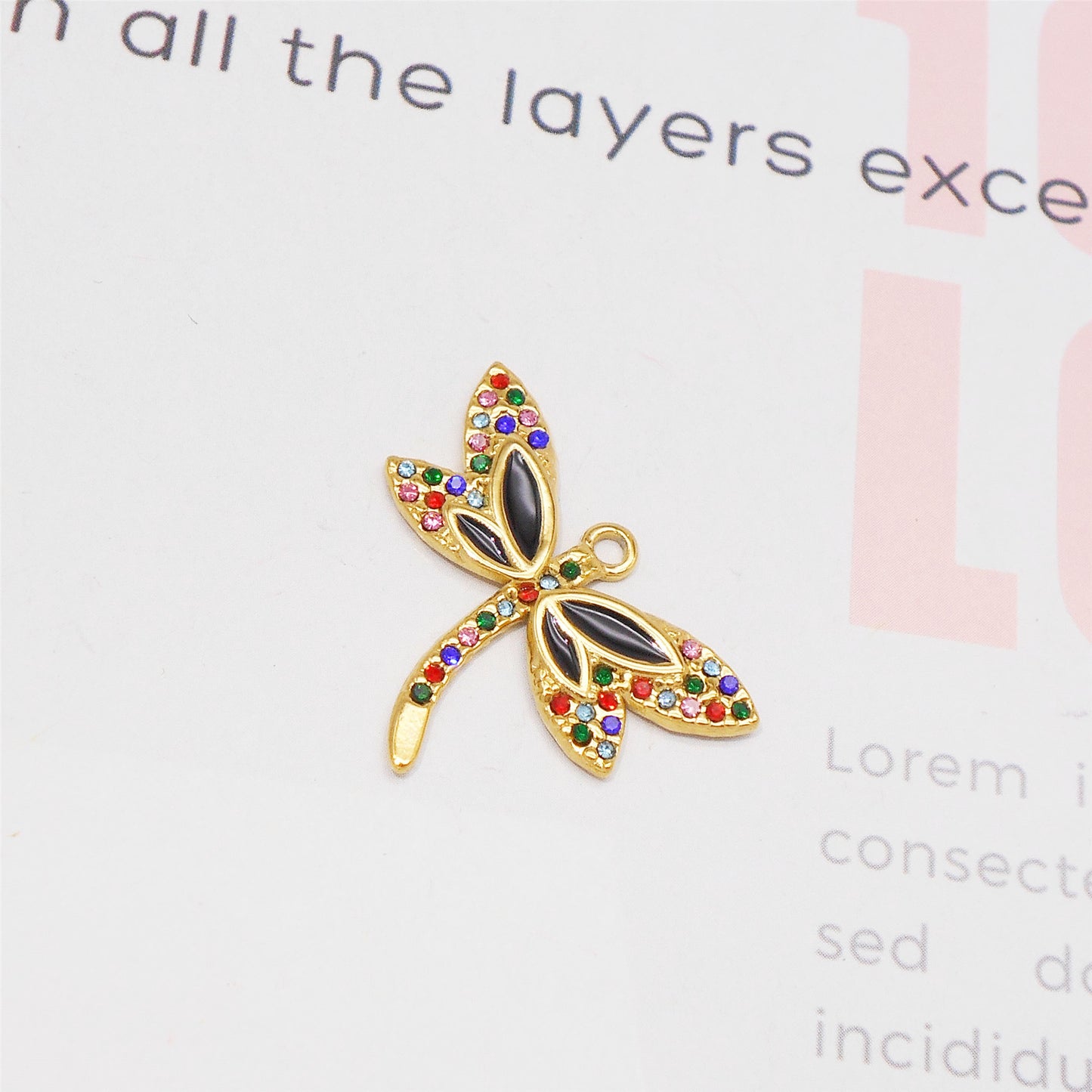 1 Piece 20x27mm Delicate Crystal Rhinestone Dragonfly Charms Enamel Stainless Steel Dragonfly Insect Pendants Sparkling Jewelry Crafts for Necklace Bracelet Earrings Making