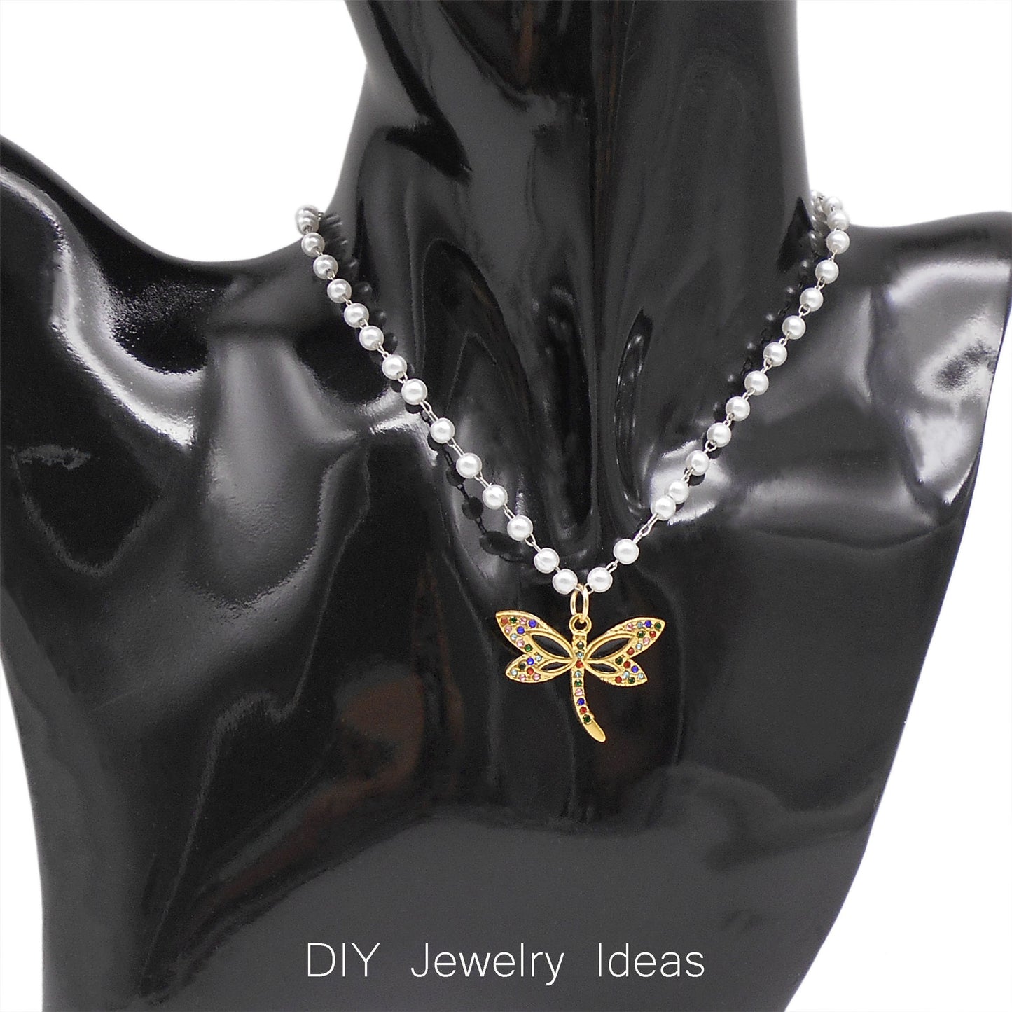 1 Piece 20x27mm Delicate Crystal Rhinestone Dragonfly Charms Enamel Stainless Steel Dragonfly Insect Pendants Sparkling Jewelry Crafts for Necklace Bracelet Earrings Making