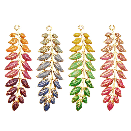 1 Piece 60x20mm Weeping Willow Leaf Charms Stainless Steel Enamel Pendants  for DIY Jewelry Making, Crafts & Keychain Supplies