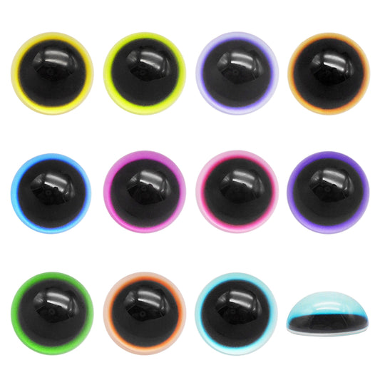 Mixed Half Round Eyes Doll Cat Rabbit Eyes Flat Back Glass Cabochons DIY Toy Crafts Making Supplies 6-30mm